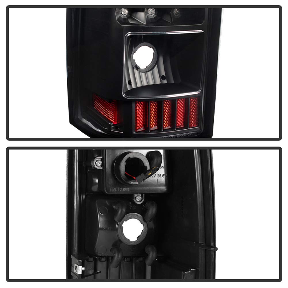 ACANII LED Tail Lights Brake Lamps for 2003-2006 Chevy Silverado 1500 2500HD 3500HD - Black Housing with C-Strip Design - Left & Right Pair - Upgrade Your Truck's Style & Visibility for Night Driving & Towing