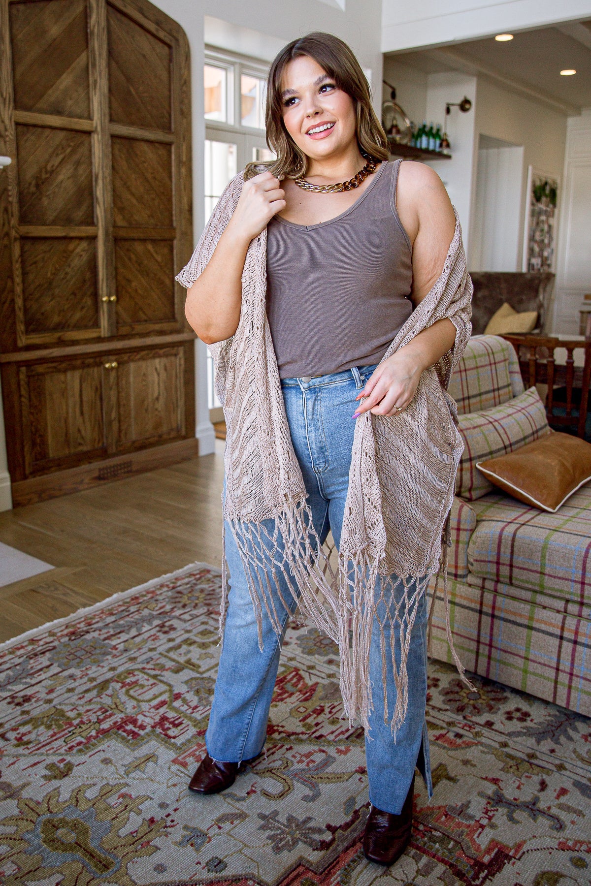 Stay Easy Tank Top in Bronze - Comfortable & Stylish Women's Casual Wear for Everyday Outfits, Yoga, and Lounge