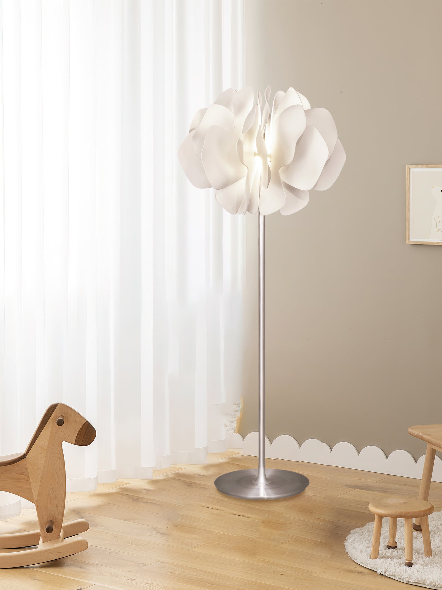 Modern Acrylic Flower Floor Lamp - Elegant Home Decor Lighting for Living Room, Bedroom, or Office - Soft Ambient Light with Adjustable Brightness