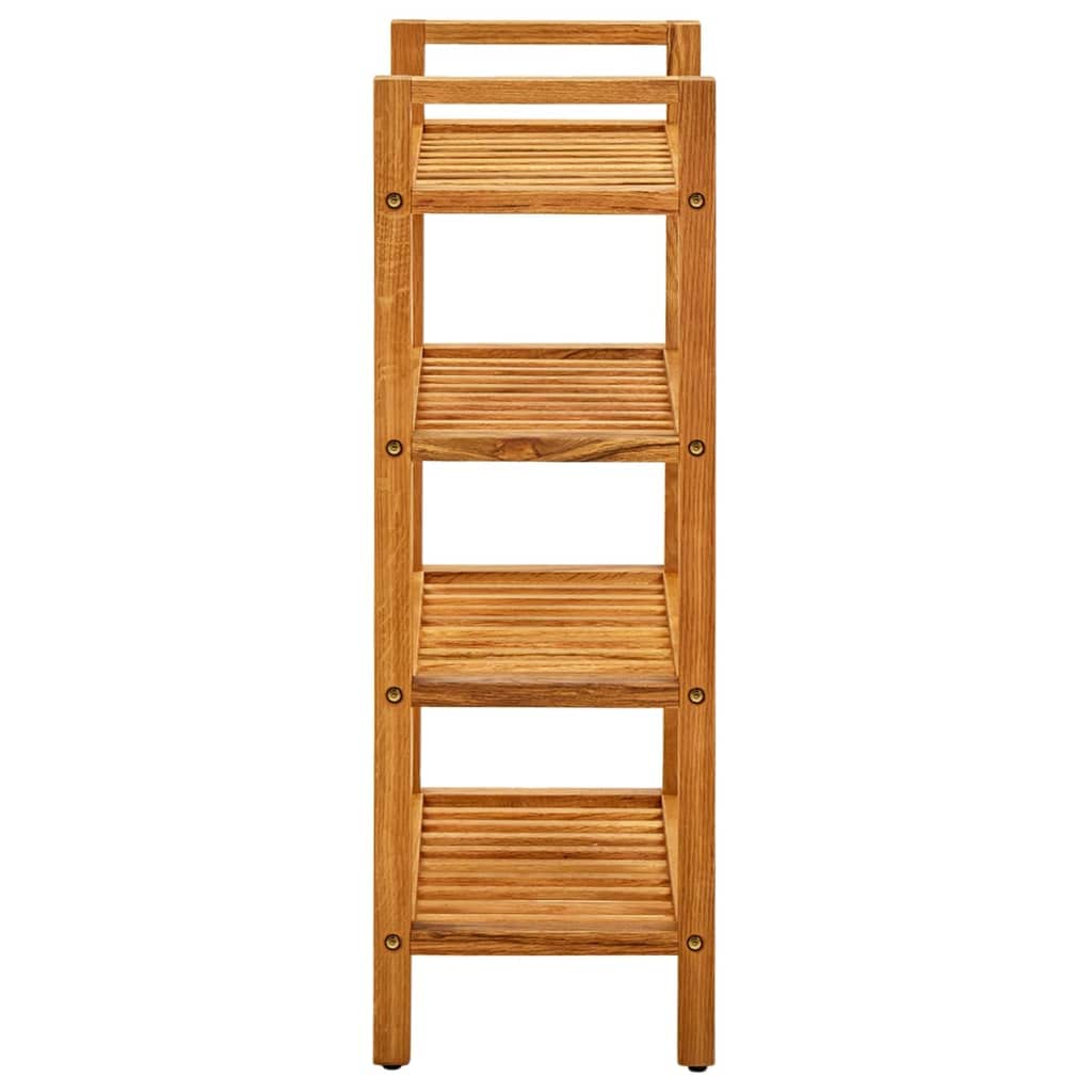 Solid Oak Wood Shoe Rack with 4 Shelves - 19.6