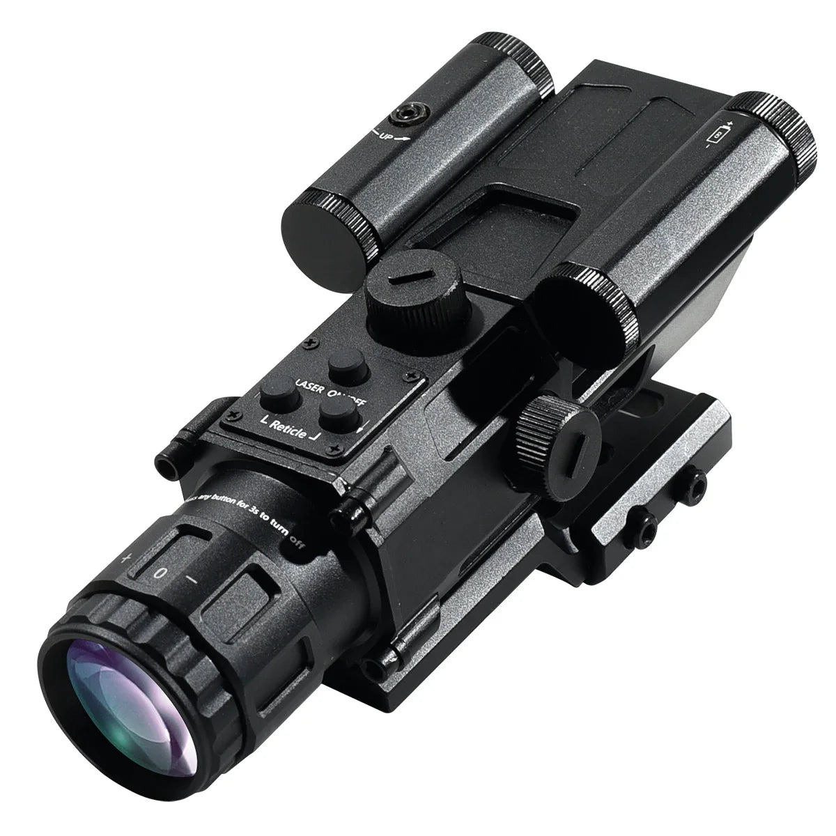 4x32 Tactical Rifle Scope with Red Laser & Glass Etched Reticle - Prism Optic Hunting Reflex Collimator for 20mm Rail - Perfect for Hunting, Target Shooting & Outdoor Adventures