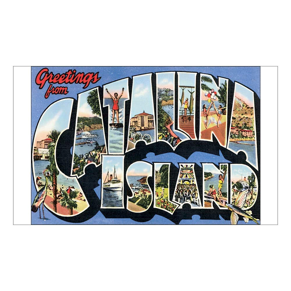 Catalina Island Postcard Decal Vinyl Bumper Sticker 5 Inch - Waterproof Durable Car Decal for Windows, Laptops, Travel Mugs - Perfect for Travel Enthusiasts & Souvenir Collectors