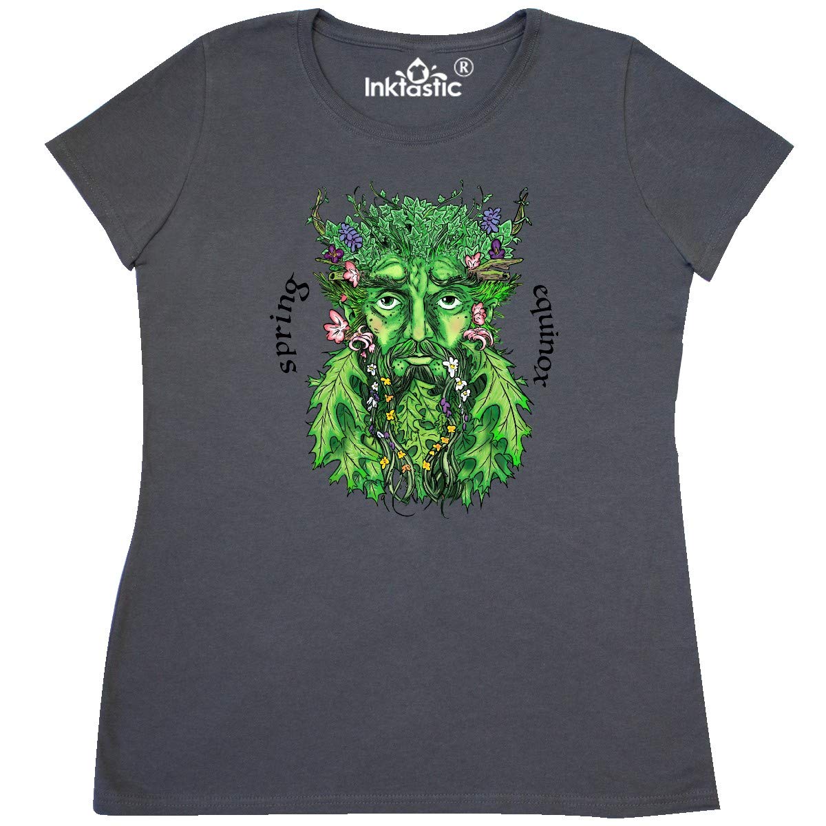 Inktastic 1st Day of Spring Greenman Spring Equinox Women's T-Shirt - Comfortable Casual Tee for Women, Perfect for Spring Celebrations, Nature Festivals & Earth Day Events