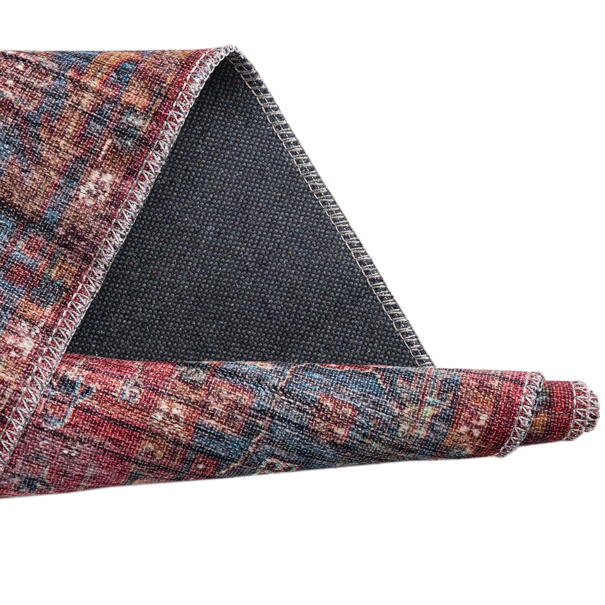 Washable 9' x 12' Rust Red Low-Pile Rug - Maahru Collection by Rugs.com | Durable & Easy-Clean Living Room Carpet for Large Spaces, Dining Areas & Open Floor Plans | Perfect for High-Traffic Areas, Pet-Friendly Homes & Modern Decor