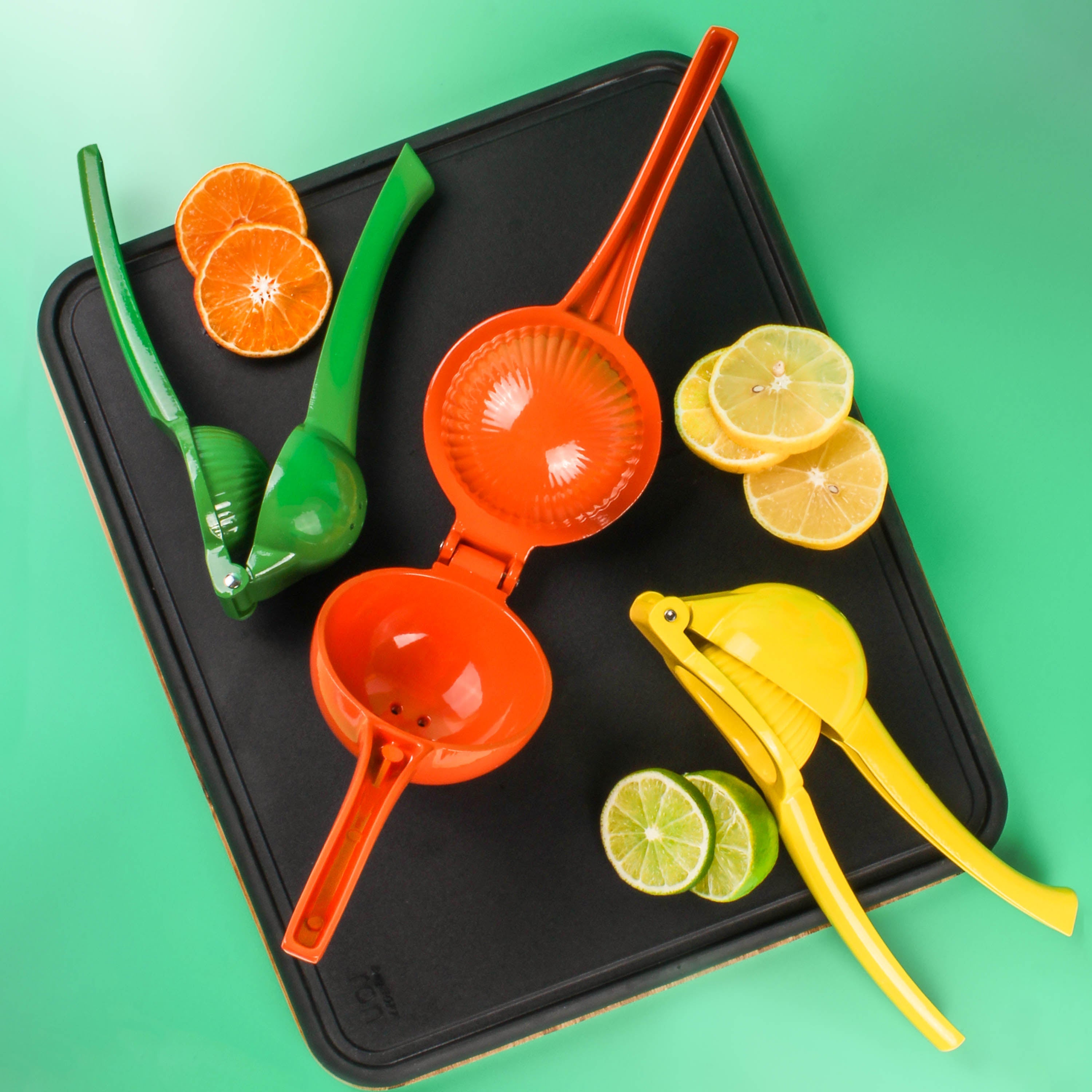 BergHOFF Essentials 3-Piece Aluminum Citrus Juicer Set - Premium Lemon Lime Orange Squeezer for Fresh Juice at Home, Bar, or Restaurant