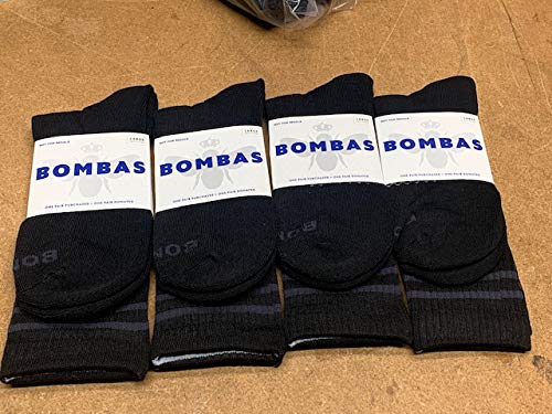 Bombas Black Socks for Men - 4 Pack Large Size - Comfortable & Durable Everyday Wear for Work, Gym & Casual Outfits