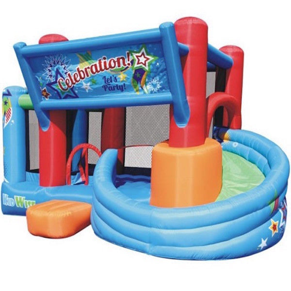 KidWise Celebration Bounce House with Tower Slide - Inflatable Jumping Castle for Kids Birthday Parties, Backyard Play & Outdoor Events