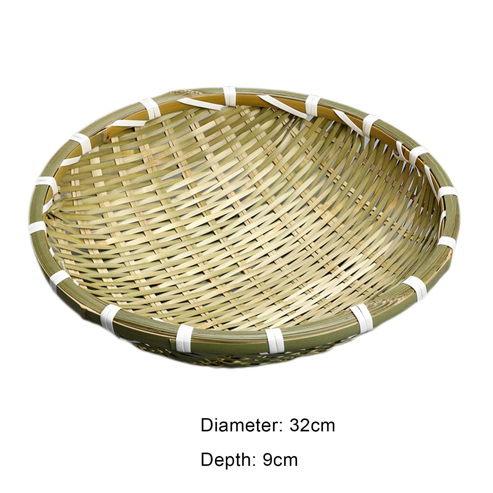 Natural Bamboo Fruit Basket for Kitchen - Handmade Woven Wall Decor for Drying Food, Fruits & DIY Storage | 32