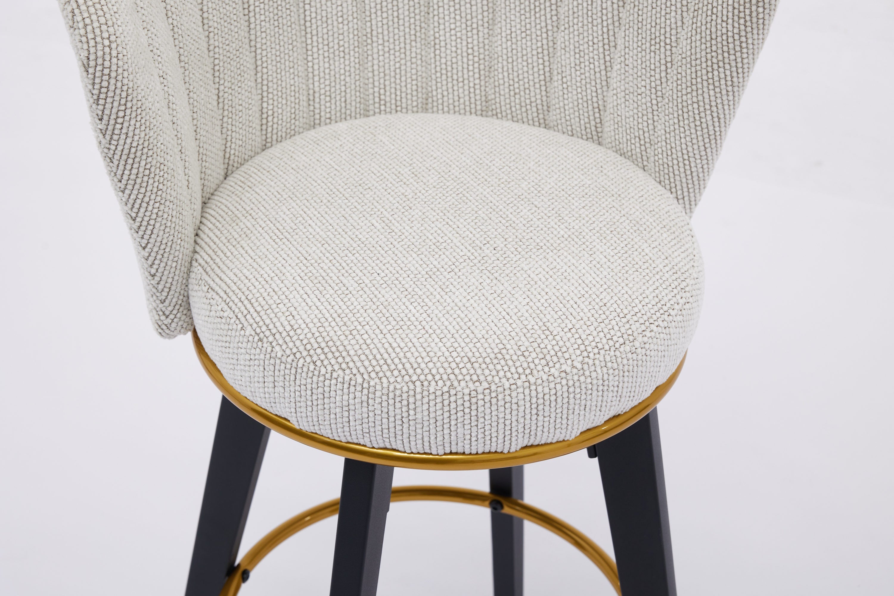 2-Pack Counter Height Bar Stools with 360° Swivel, Upholstered Back & Metal Legs - 26 Inch Seat Height, Velvet Fabric & Gold Footrest - Perfect for Kitchen Islands, Breakfast Bars & Home Decor