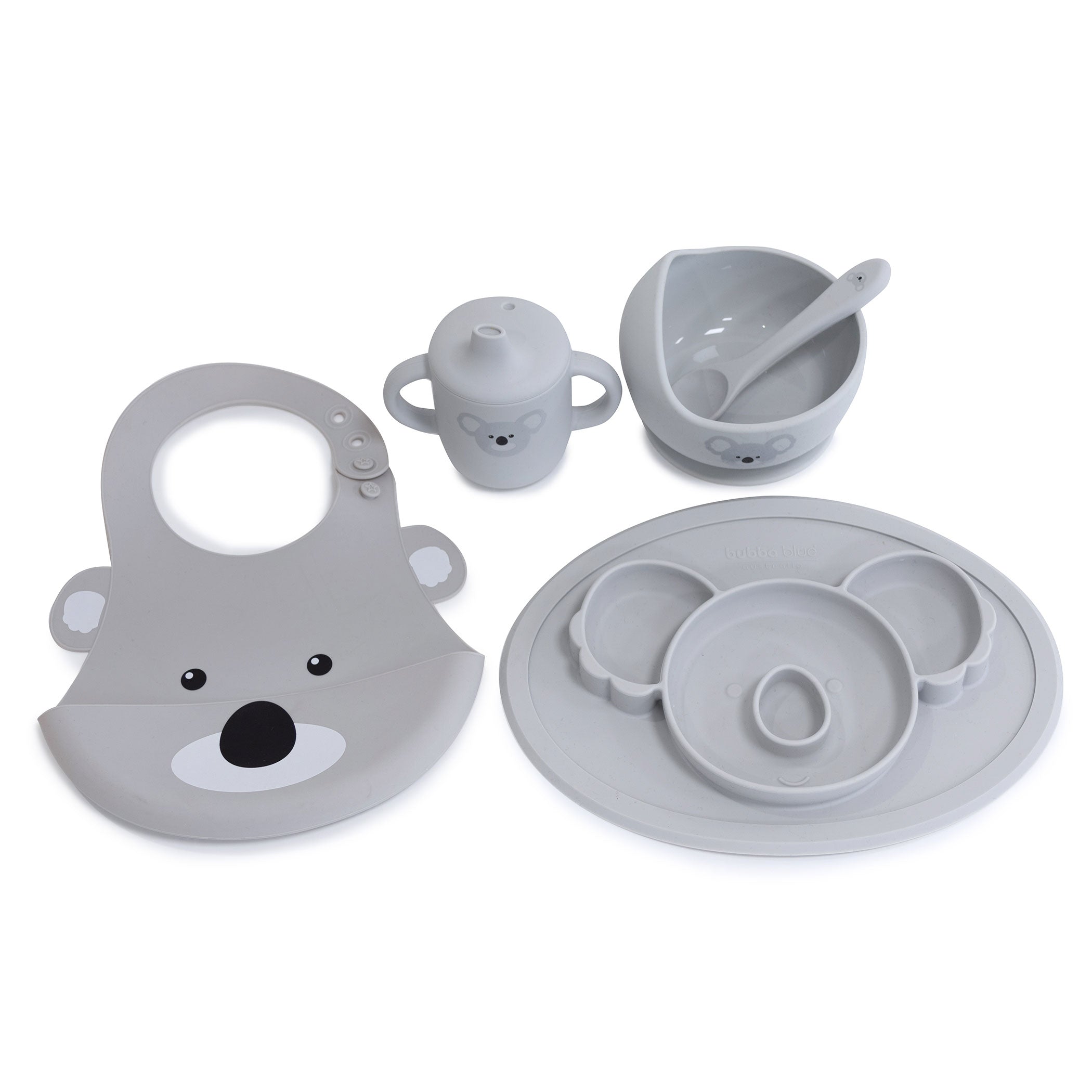 Aussie Animals 'Koala' 5-Piece Silicone Feeding Set - Perfect Baby Shower Gift for New Parents | BPA-Free, Dishwasher Safe Baby Utensils for Easy Mealtime