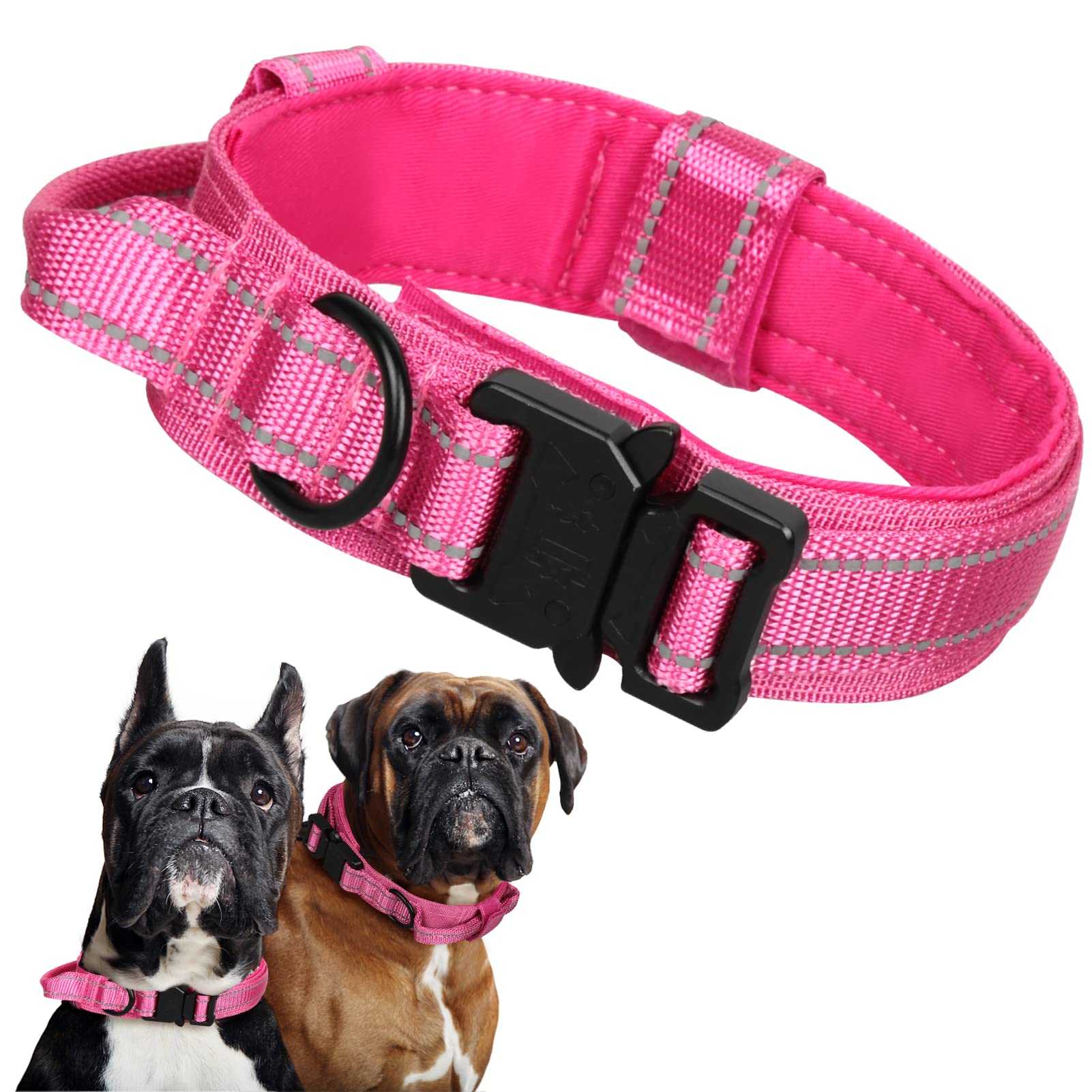 GUOYIHUA Tactical Dog Collar - Military-Grade Adjustable Nylon Collar for Medium & Large Dogs with Reflective Stitching, Control Handle & Heavy-Duty Metal Buckle - Perfect for German Shepherds, Police K9s & Outdoor Adventures