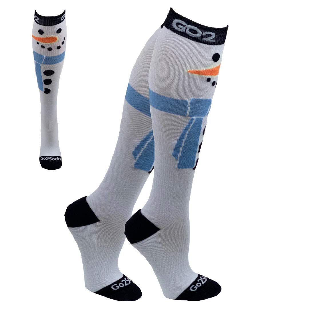 Go2Socks Holiday Compression Socks for Women & Men - 15-20 mmHg Medical Grade Support Stockings for Nurses, Runners, Travel & Long Work Shifts - Improve Circulation & Reduce Swelling