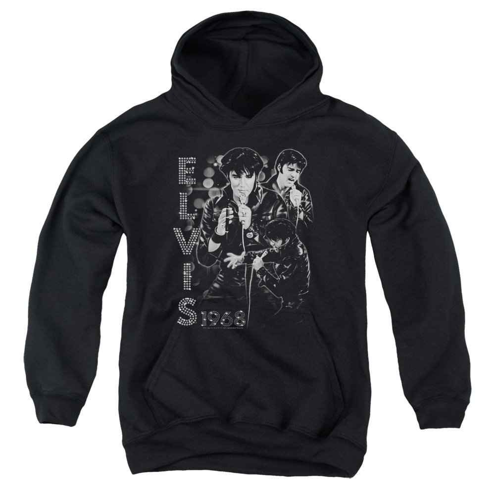 Elvis Presley Vintage Leather Pullover Hoodie for Men - Retro Rock Music Fan Gift, Casual Wear & Concert Outfit
