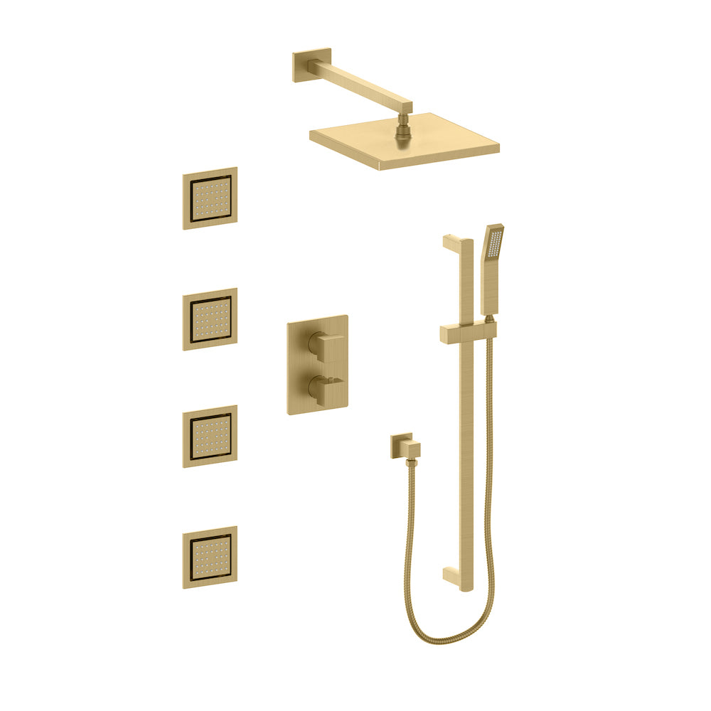 ZLINE Crystal Bay Thermostatic Shower System with 6 Body Jets - Champagne Bronze Finish (CBY SHS T3 CB) - Luxury Bathroom Upgrade for Spa-Like Experience