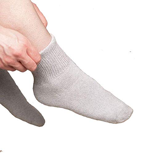 Diabetic Ankle Socks for Men & Women - 12 Pairs Cotton Thermal Insulated Socks (Gray, Size 10-13) by Comfort Finds - Perfect for Diabetes Care, Winter Warmth & Everyday Comfort
