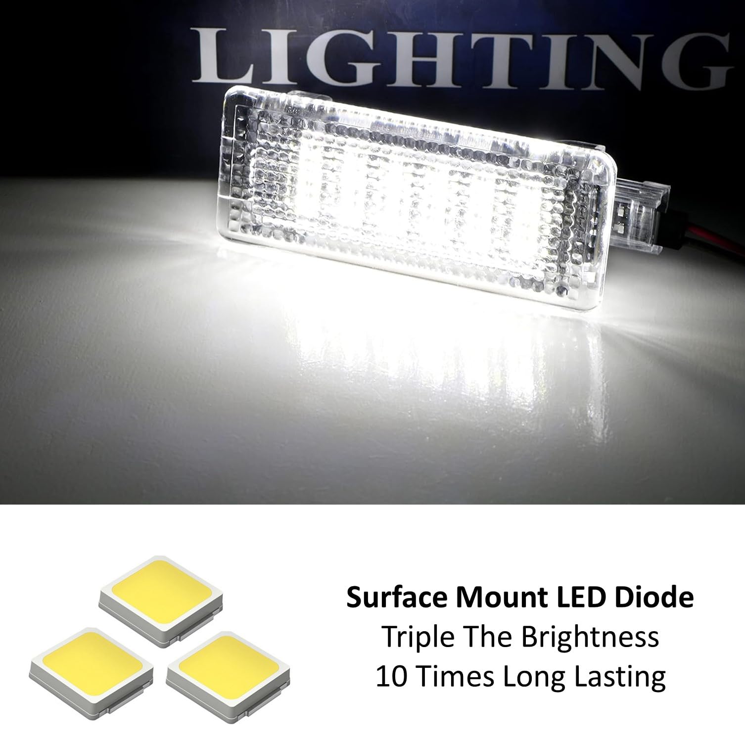 iJDMTOY Xenon White Full LED Cargo Light Assembly for Porsche 718, 981 911/991 - 12-SMD LED Diodes, Replacement for OEM LED/Incandescent Trunk Lights - Perfect for Nighttime Visibility & Car Interior Lighting