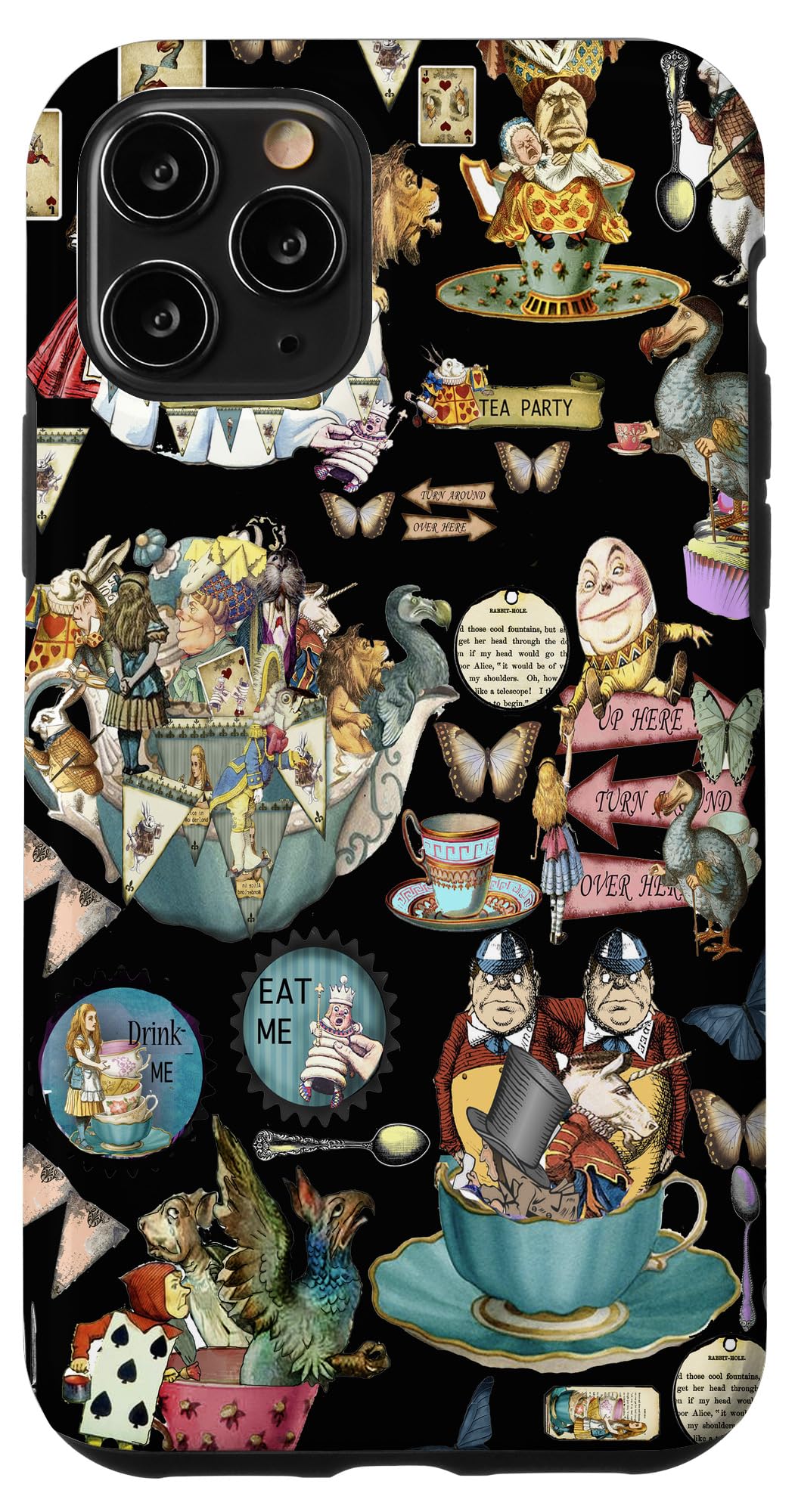 iPhone 11 Pro Alice in Wonderland Collage Case - Unique Artistic Design for Travel, Daily Use & Gift Giving