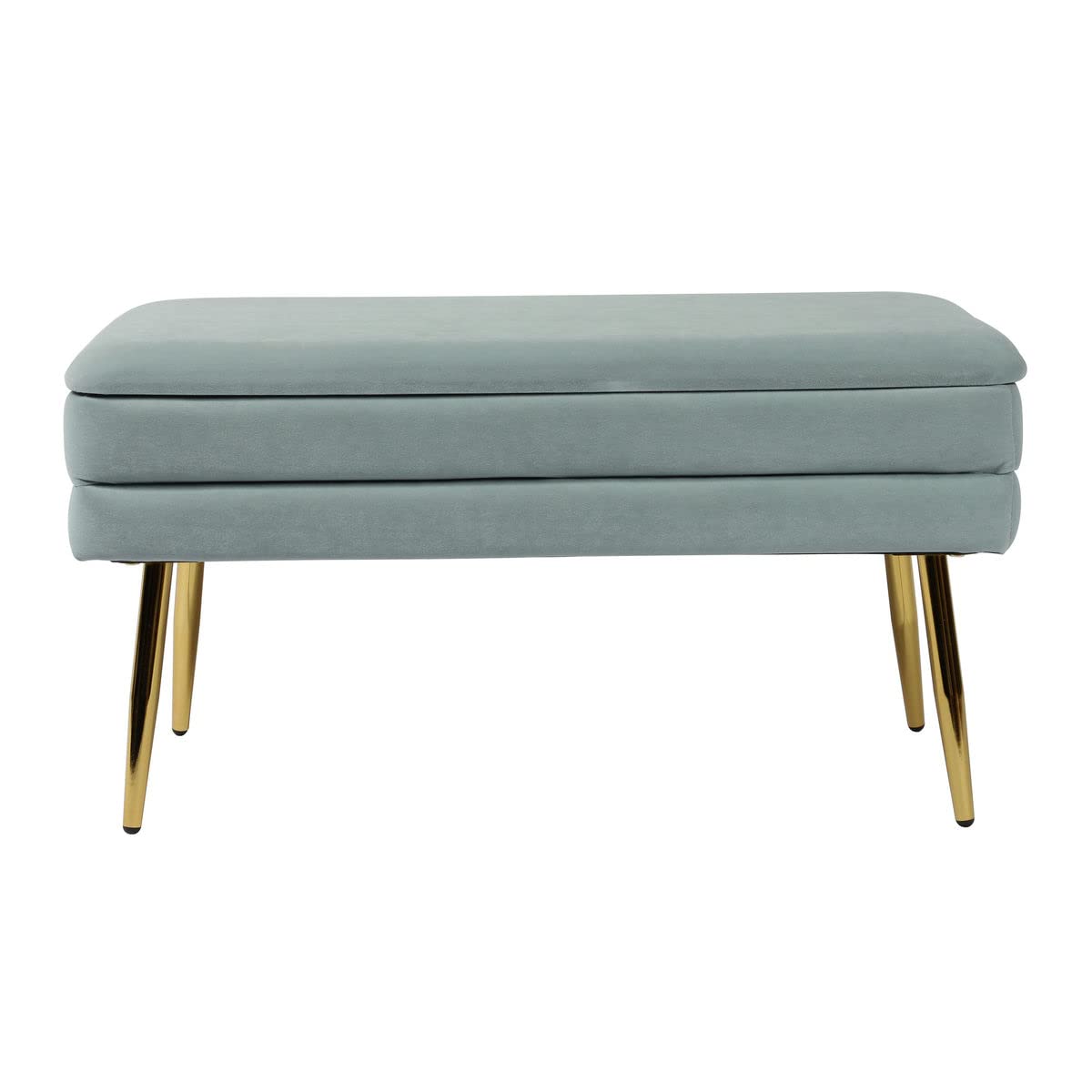 Tov Furniture Ziva Storage Bench - Upholstered Seat with Hidden Storage, Modern Entryway Bench in Sea Blue - Perfect for Living Room, Bedroom, or Hallway Organization