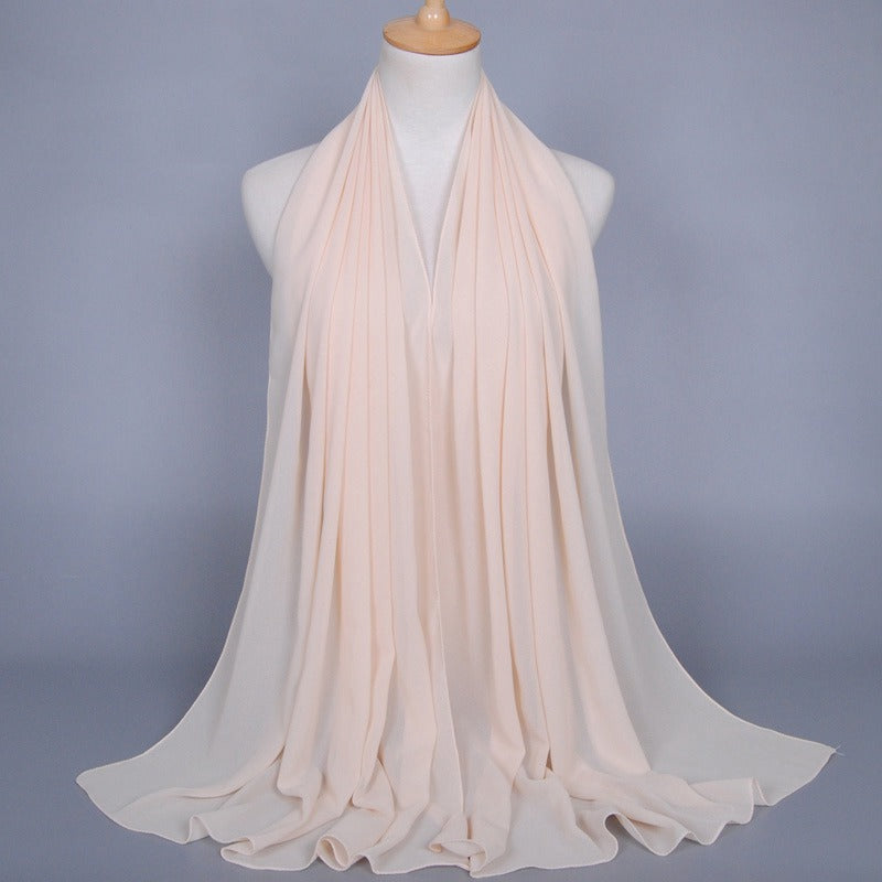 Elegant Muslim Women's Chiffon Hijab Scarf - Lightweight & Breathable Head Covering for Prayer, Daily Wear & Special Occasions