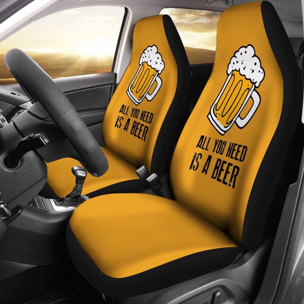 Premium Beer Cheering Car Seat Covers - Waterproof & Durable Seat Protectors for Cars, Trucks & SUVs - Perfect for Tailgating, Sports Events & Beer Lovers