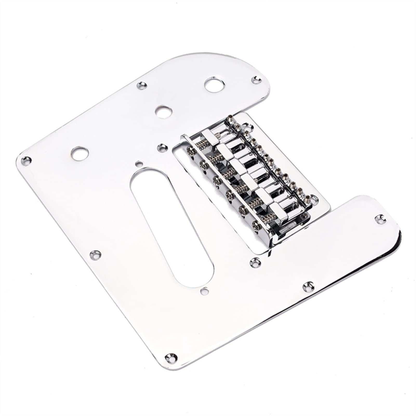Chrome Plated 6-String Electric Guitar Control Plate & Bridge Set - Premium Steel Guitar Hardware for Electric Guitar Upgrades and Repairs - Perfect for Rock, Blues, and Metal Performances