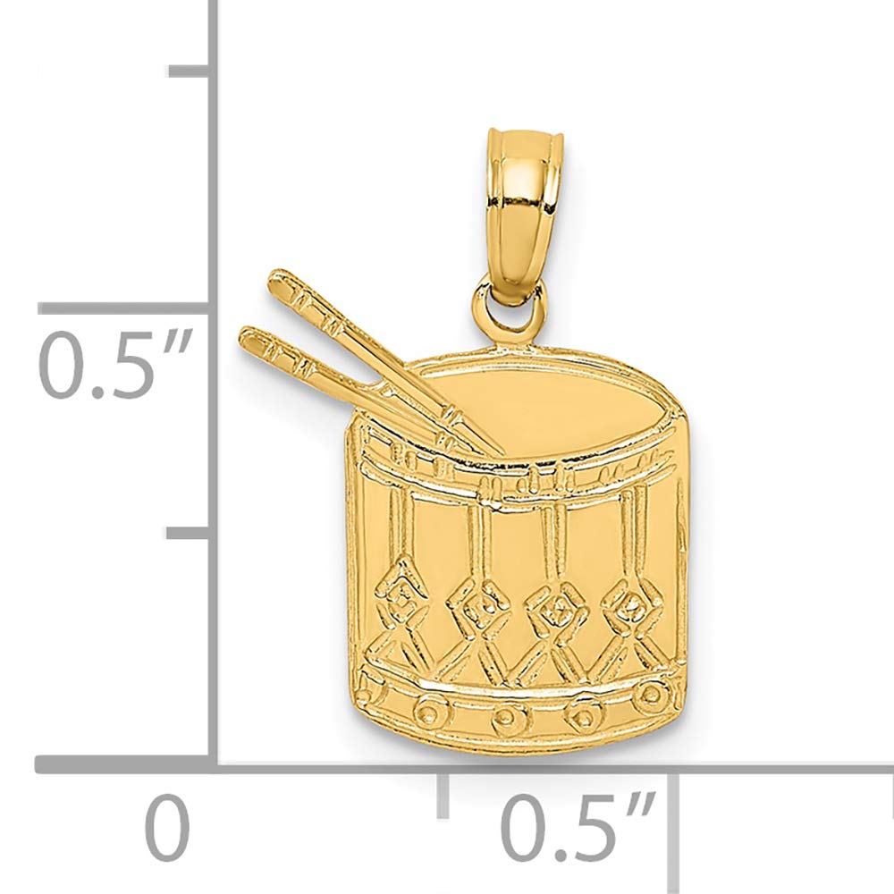FJC Finejewelers 14k Yellow Gold Drum Sticks Polish Engraved Charm Pendant - Perfect for Musicians, Music Lovers & Jewelry Collectors - Great Gift for Birthdays, Anniversaries & Special Occasions