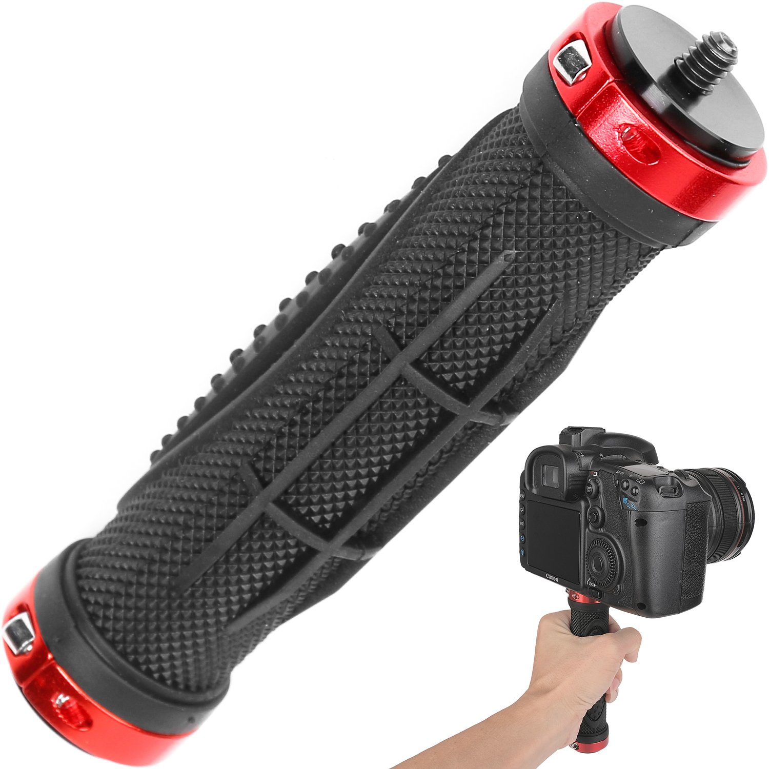ChromLives Camera Handle Grip Mount - 2 Pack 1/4'' Camera Stabilizer for DSLR, Digital Video Cameras, Camcorders, Action Cameras & Smartphones | Top Handheld Grip with 1/4'' Male Screw | Perfect for Vlogging, Live Streaming & Outdoor Shooting
