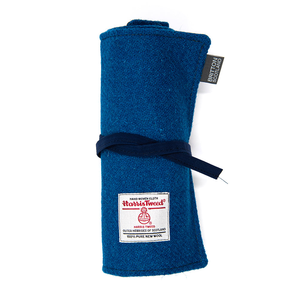 BRITTON Handmade in Scotland Harris Tweed Pen Roll - Premium Leather Pencil Case for Writers & Artists - Perfect for Office, School & Travel Accessories
