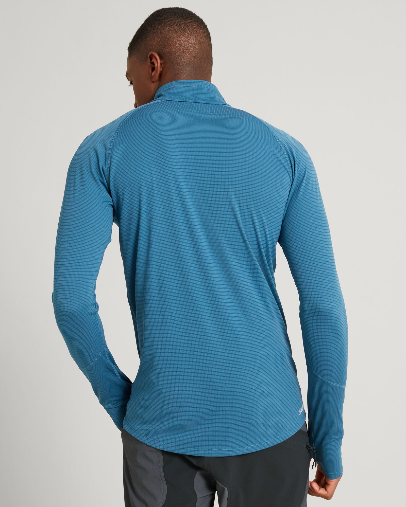KMDAction Men's Long Sleeve Quarter Zip Pullover Shirt - Steel Blue | Athletic Performance & Casual Wear for Outdoor Activities & Workouts