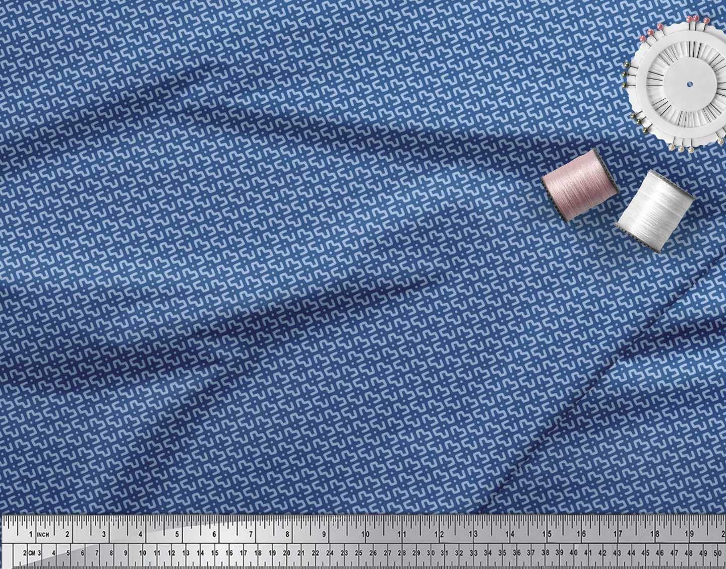 Soimoi Moss Georgette Brown Fabric by The Yard - 42 Inch Wide Printed Fabric with Dot & Geometric Small Print for Dresses, Curtains & Home Decor | Modern Fusion Design for DIY Sewing Projects