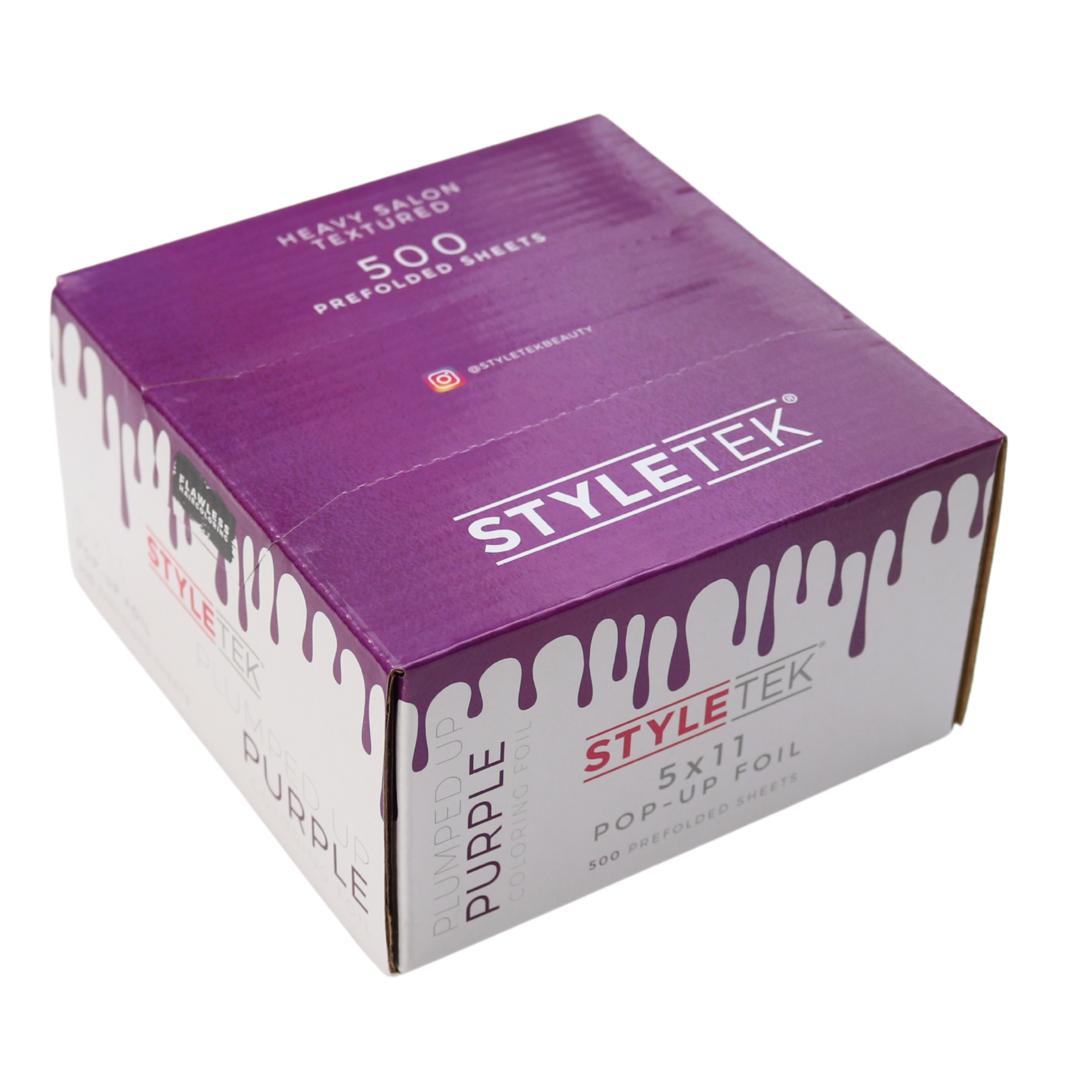 Styletek 5x11 Inch Pre-Cut Pop Up Foil Sheets - Heavy Texture Purple (500 Sheets) for Gift Wrapping, Scrapbooking & DIY Crafts