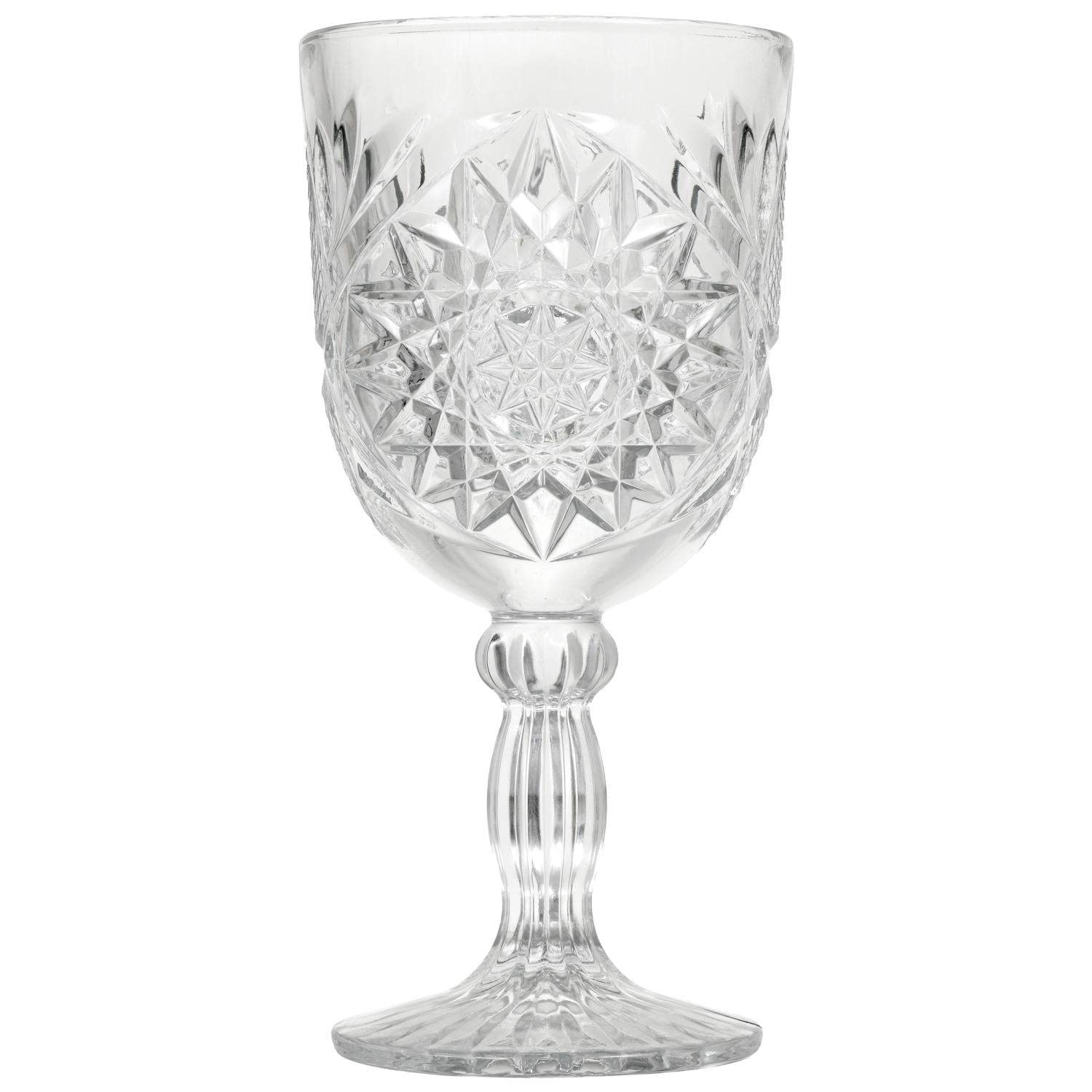 Premium Hobstar 12oz Wine Glasses Set of 8 - Elegant Water & Wine Goblets for Parties, Weddings & Home Entertaining - Durable Crystal-Like Glassware for Red Wine, White Wine & Cocktails
