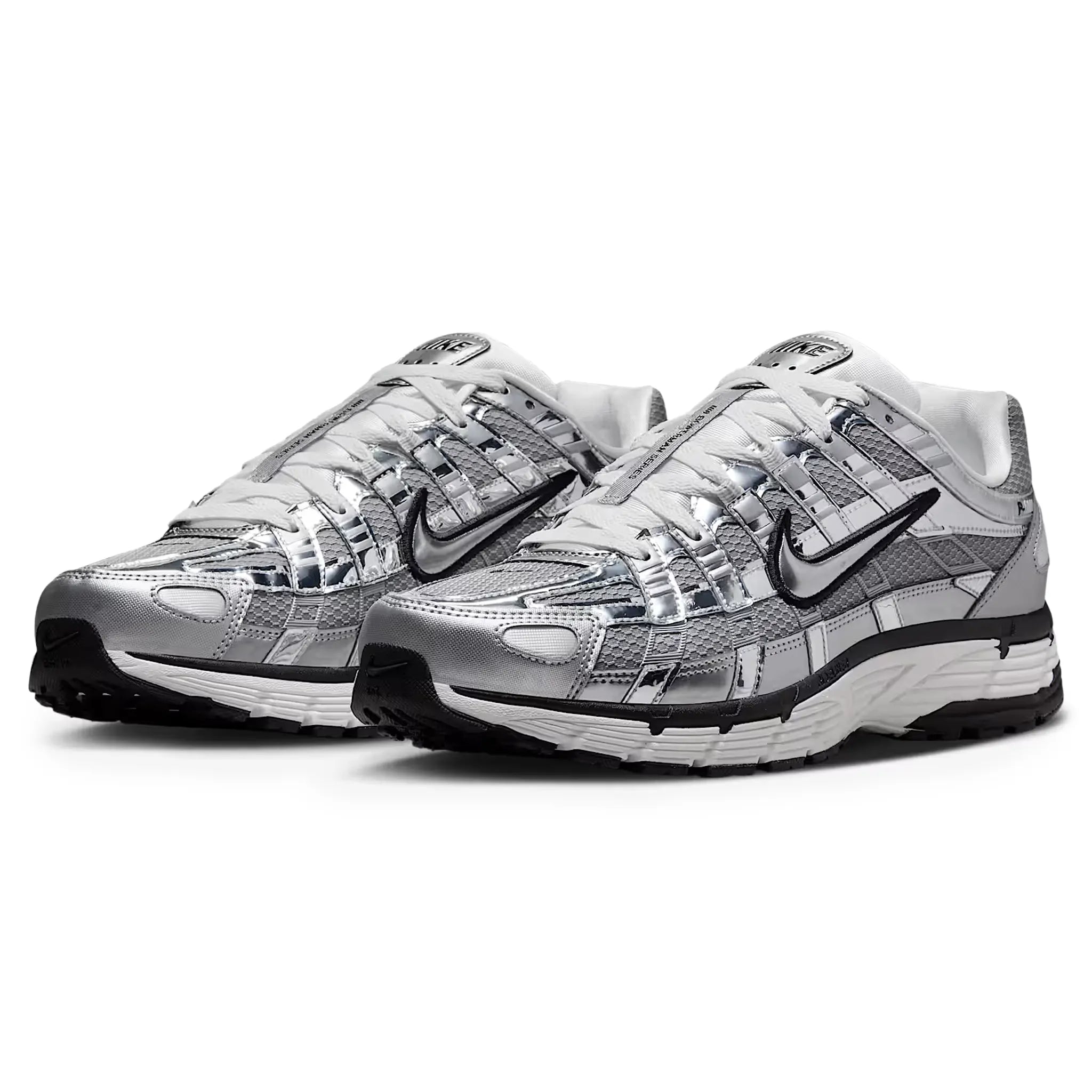 Nike P 6000 Running Shoes for Men - Metallic Silver Retro Sneakers | Lightweight Cushioned Comfort for Jogging, Gym Workouts & Casual Wear