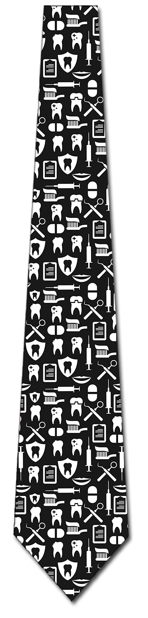 Professional Dentist Neckties for Men – Fun Dental Tools Design – Perfect for Dentists, Dental Hygienists & Dental Office Staff – Ideal for Work, Gifts & Special Occasions