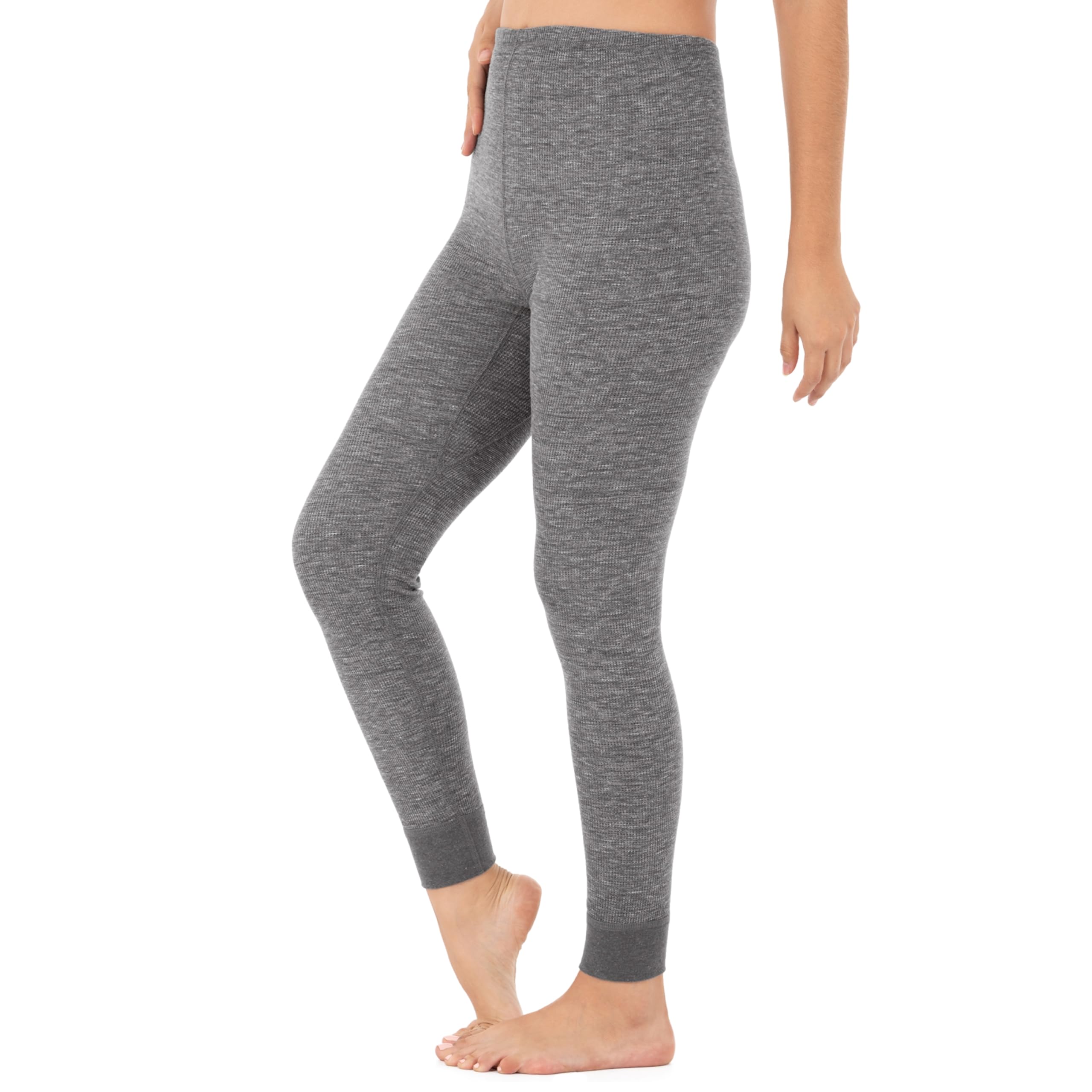 Fruit of the Loom Women's Micro Waffle Thermal Underwear Bottoms - Soft Fleece-Lined Winter Leggings for Cold Weather, Lounge & Sleepwear