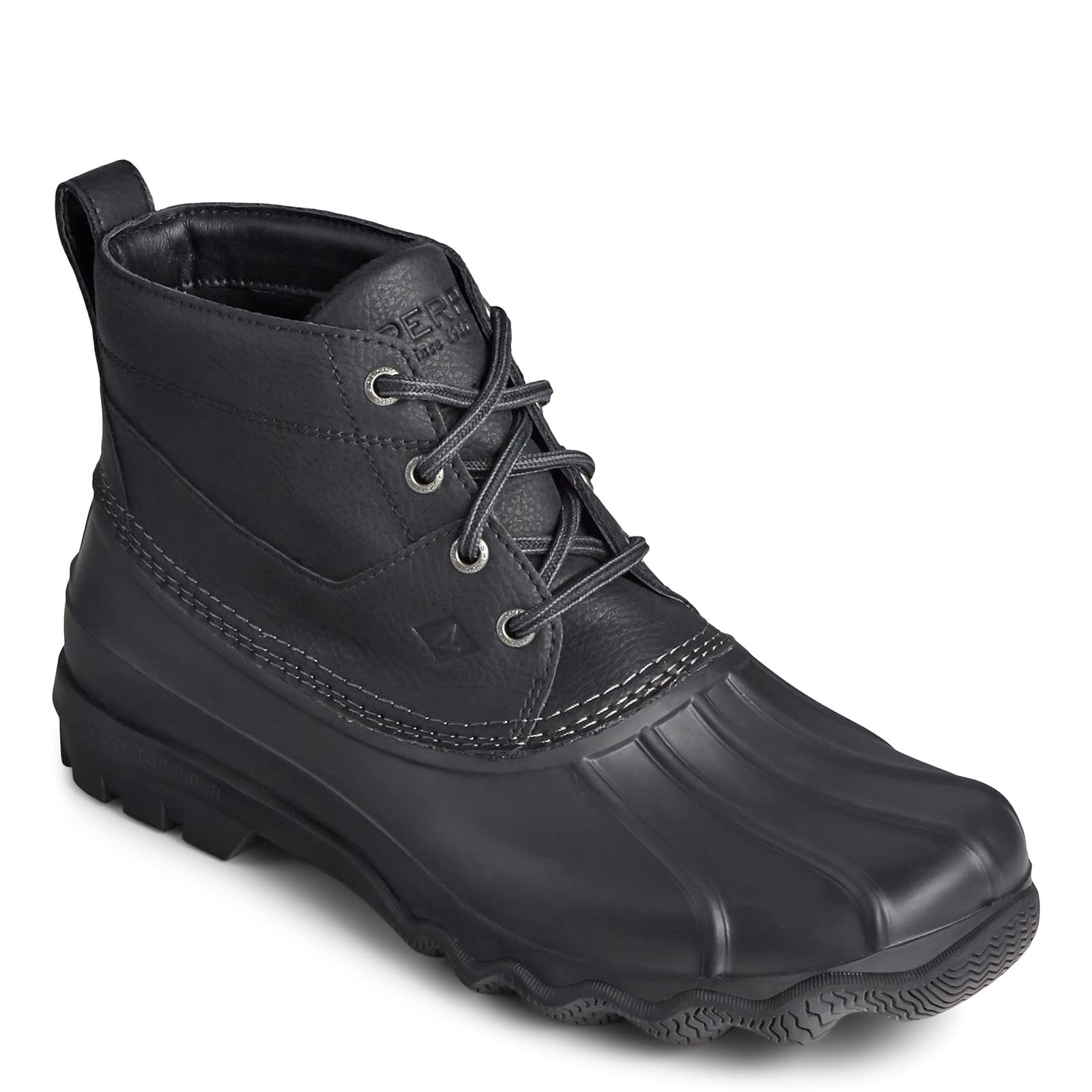 Sperry Men's Brewster Low Boot - Black/Black Size 9.5 M | Waterproof Leather Ankle Boots for Men | Perfect for Outdoor Hiking, Work & Casual Wear