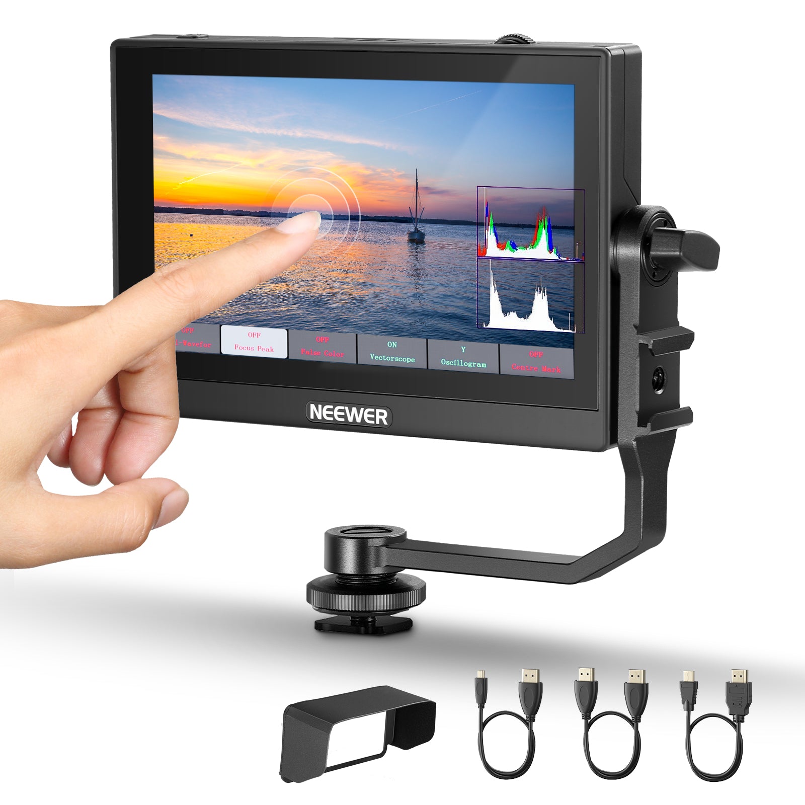 NEEWER F500 5.5 Inch Camera Field Monitor with HDMI Input - On-Camera LCD Screen for DSLR & Mirrorless Cameras - Perfect for Filmmaking, Photography & Video Production