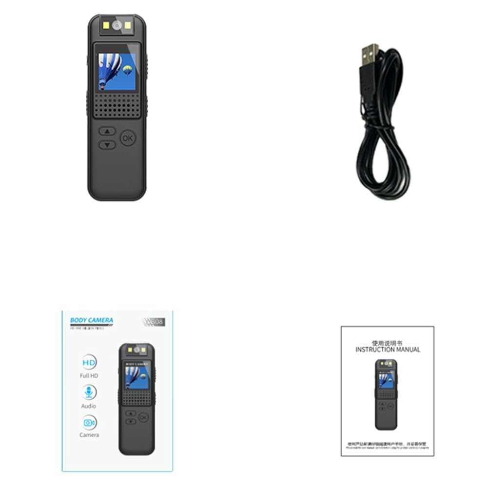 Paociuro HD Infrared Night Vision Body Camera - Portable Micro-Type Law Enforcement Recorder with 32GB Memory Card (Black) for Police Security, Evidence Collection & Outdoor Surveillance