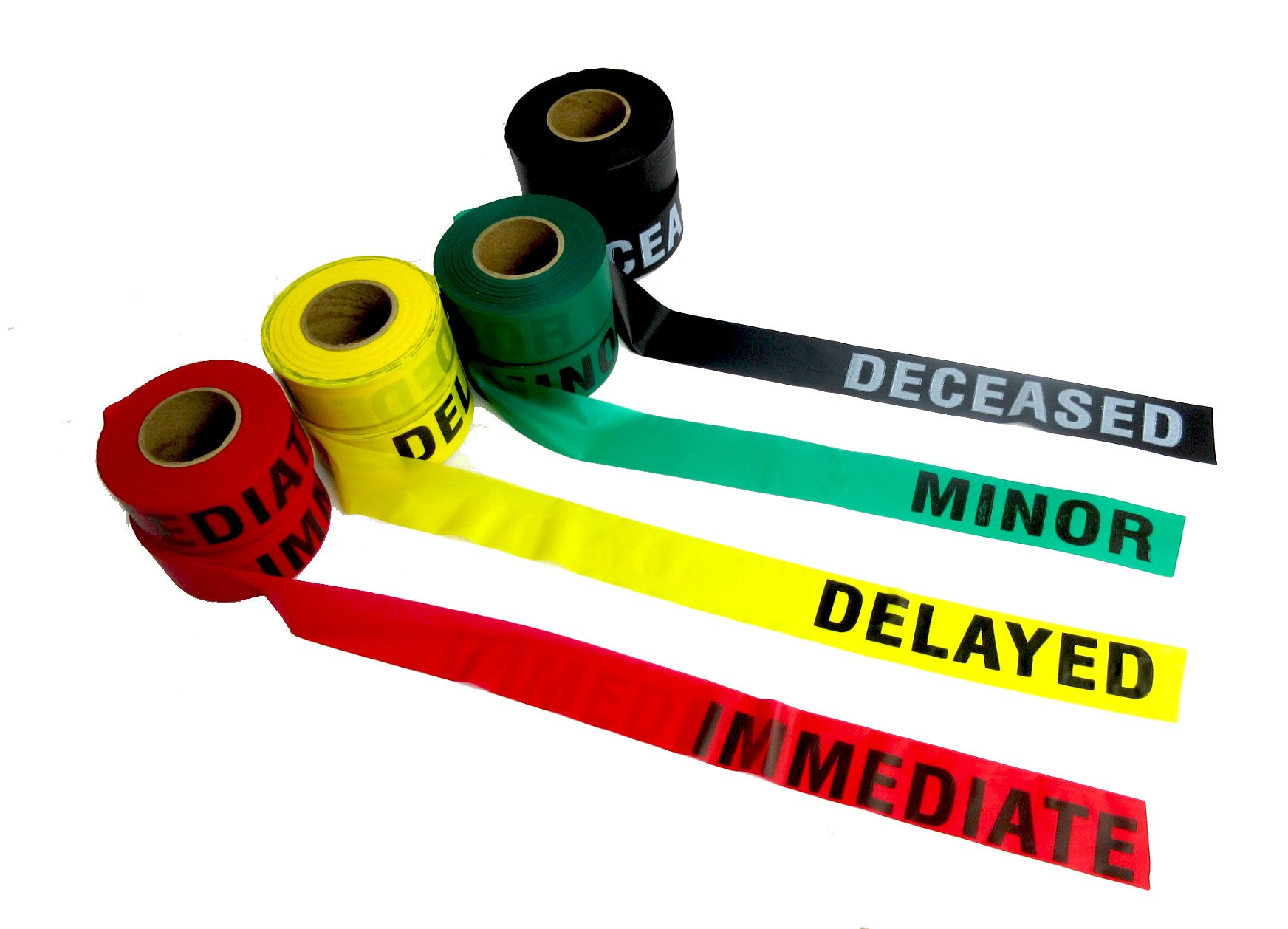 Emergency Triage Tape Kit - 8 Rolls for Mass Casualty Incidents (Minor, Deceased, Immediate, Delayed) - First Responder Supplies for Disaster Preparedness & Hospital Emergency Scenarios