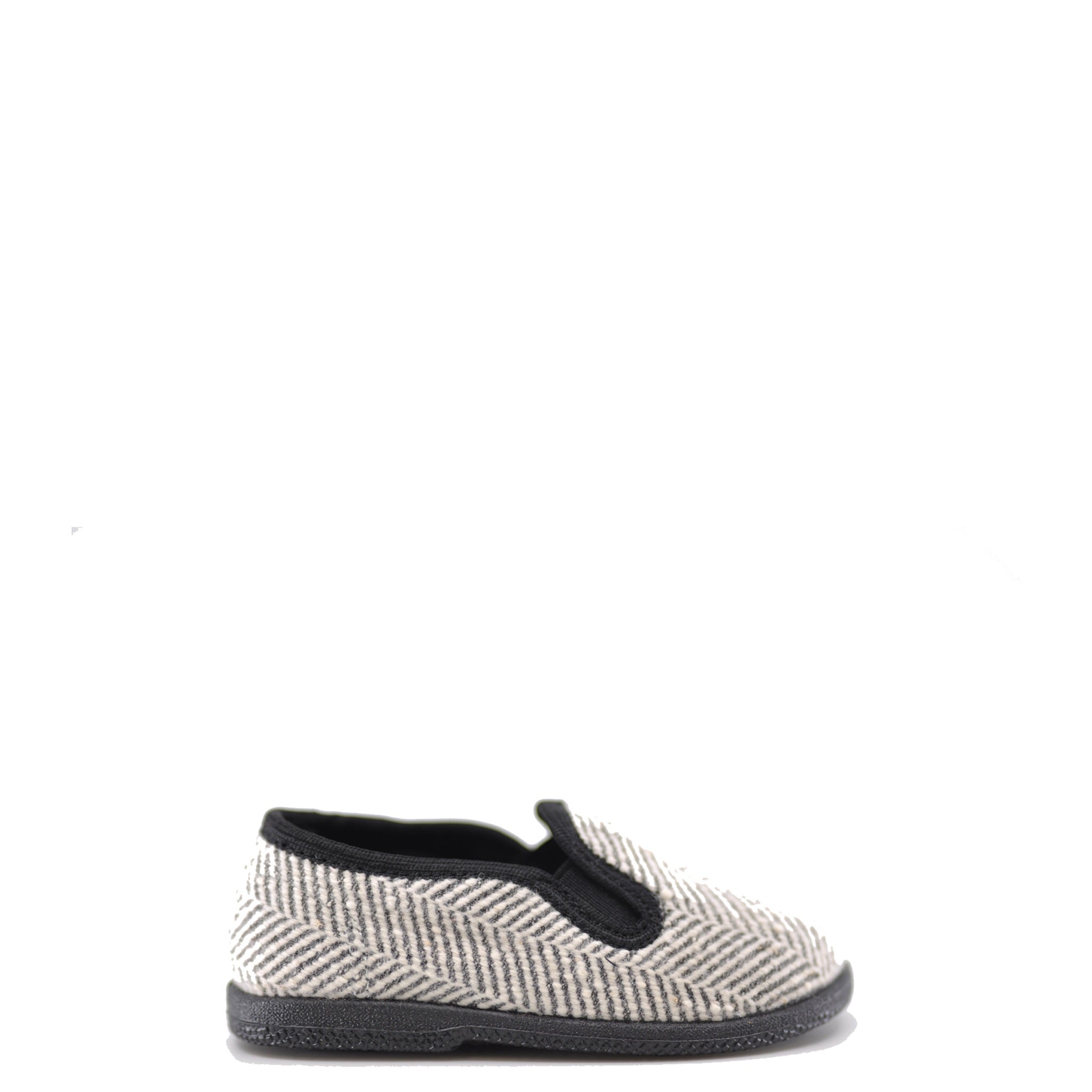 Pepe Black and White Herringbone Slip-On Shoes for Men - Comfortable Casual Loafers for Work, Travel & Everyday Wear