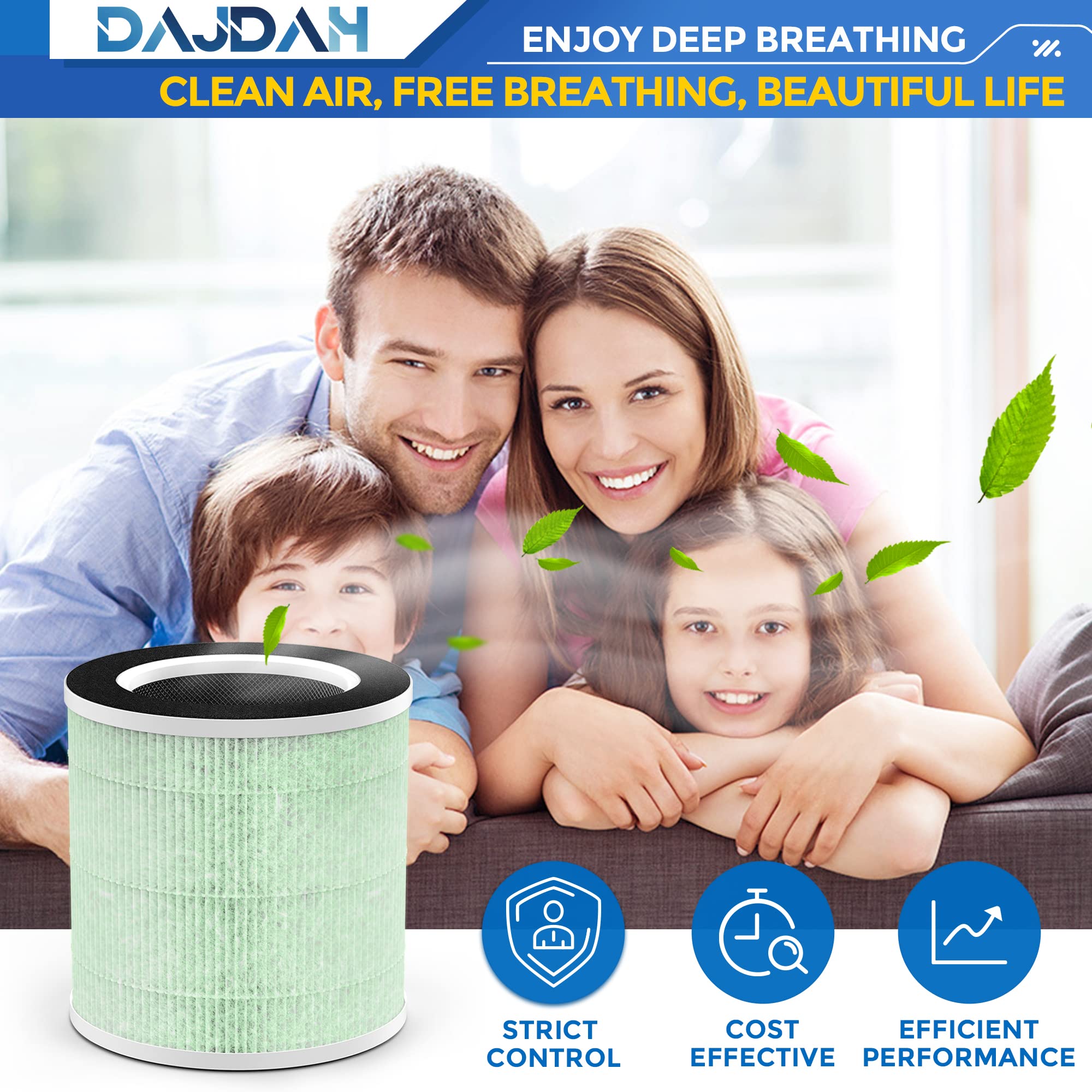 VK-6067B H13 True HEPA Air Purifier Filter Replacement - Compatible with Vremi & Hokeki Air Purifiers (1-Pack) - Perfect for Allergies, Dust, and Pet Dander Removal in Home or Office