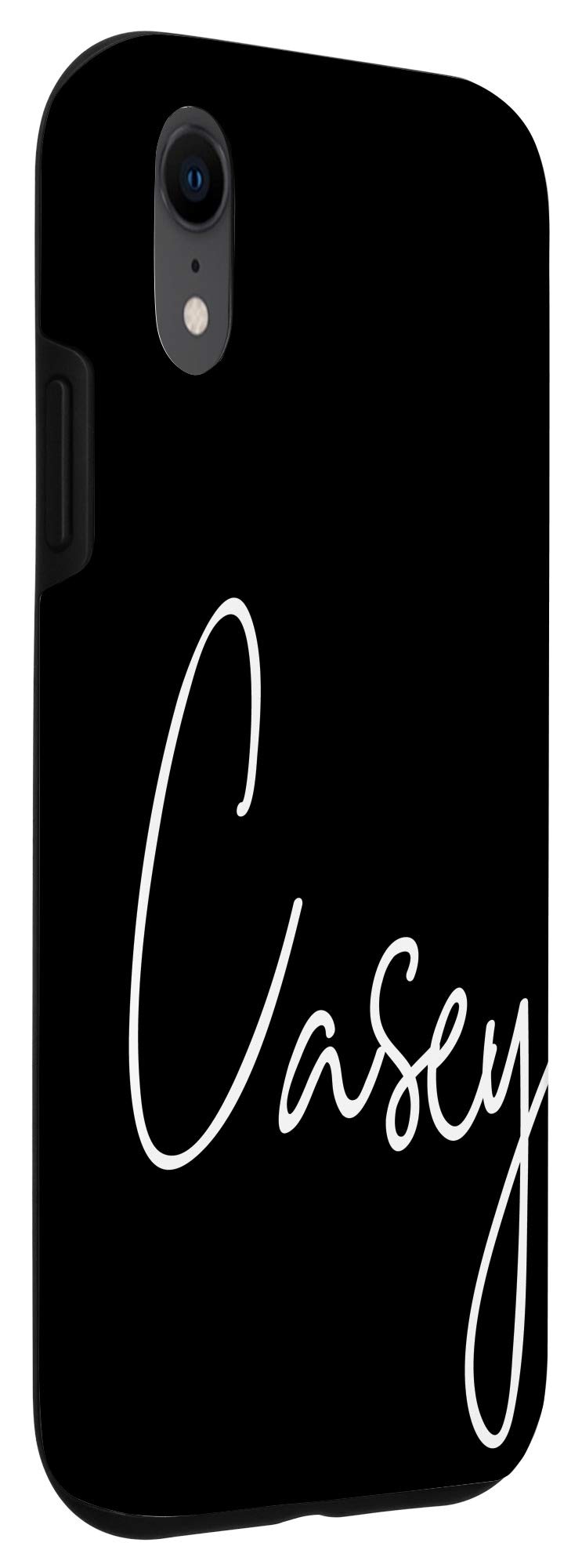 Personalized iPhone XR Case - Custom Name 'Casey' in White on Black Design | Perfect Gift for Friends & Family