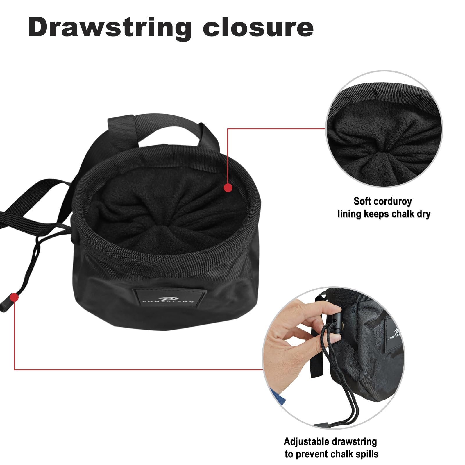 Premium Chalk Bag for Rock Climbing & Bouldering - Durable Outdoor Climbing Gear with Chalk Ball Holder for Men & Women - Perfect for Indoor Gym Training & Outdoor Adventures
