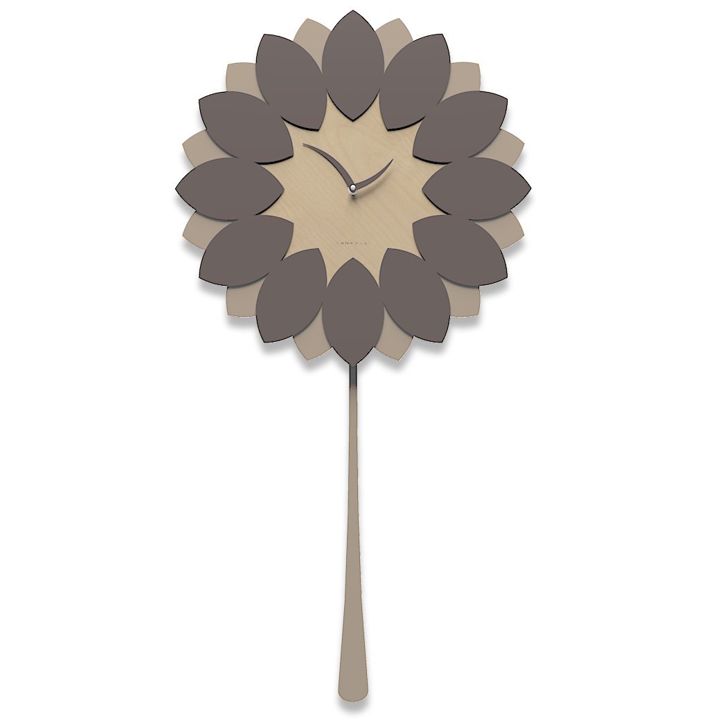 CalleaDesign 17.7x34.6 Inch Chocolate Pendulum Flip Clock - Vintage Style Wall Clock for Home, Office, and Classroom Decor