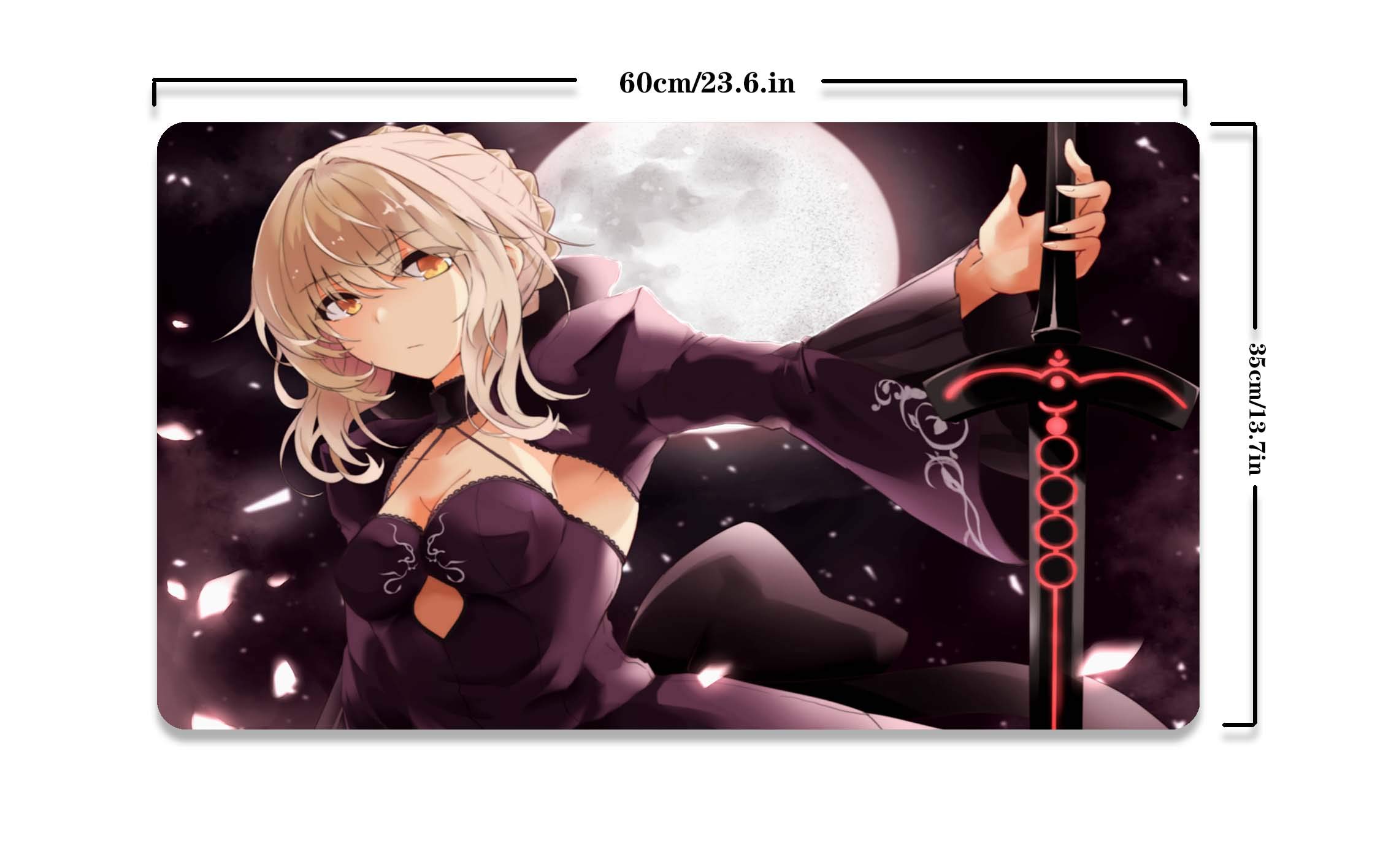 Fate Stay Night Anime Mouse Pad - Large Gaming Desk Mat for Computer & Keyboard - Saber Alter Fate Grand Order Design - Perfect for PC Gaming, Office Work & Anime Decor (226)