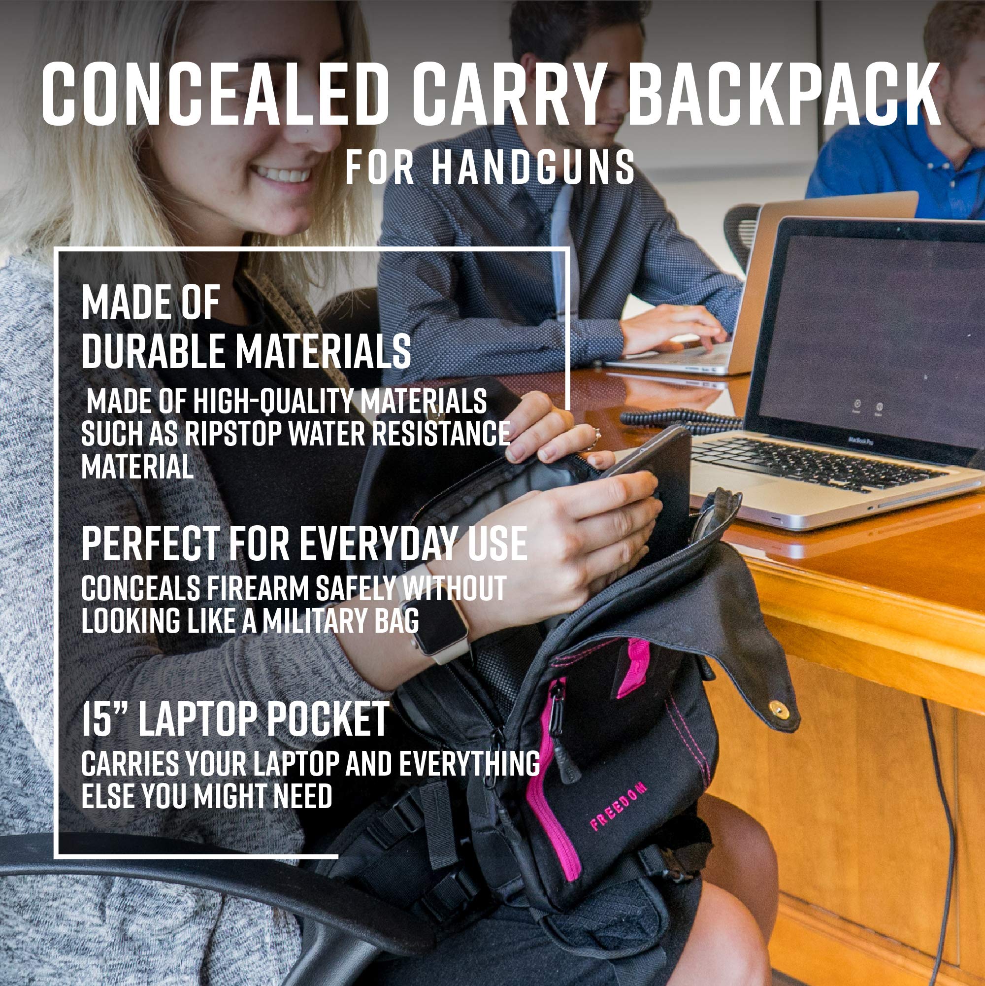 American Rebel Concealed Carry Backpack - Camo/Black for Outdoor & Travel