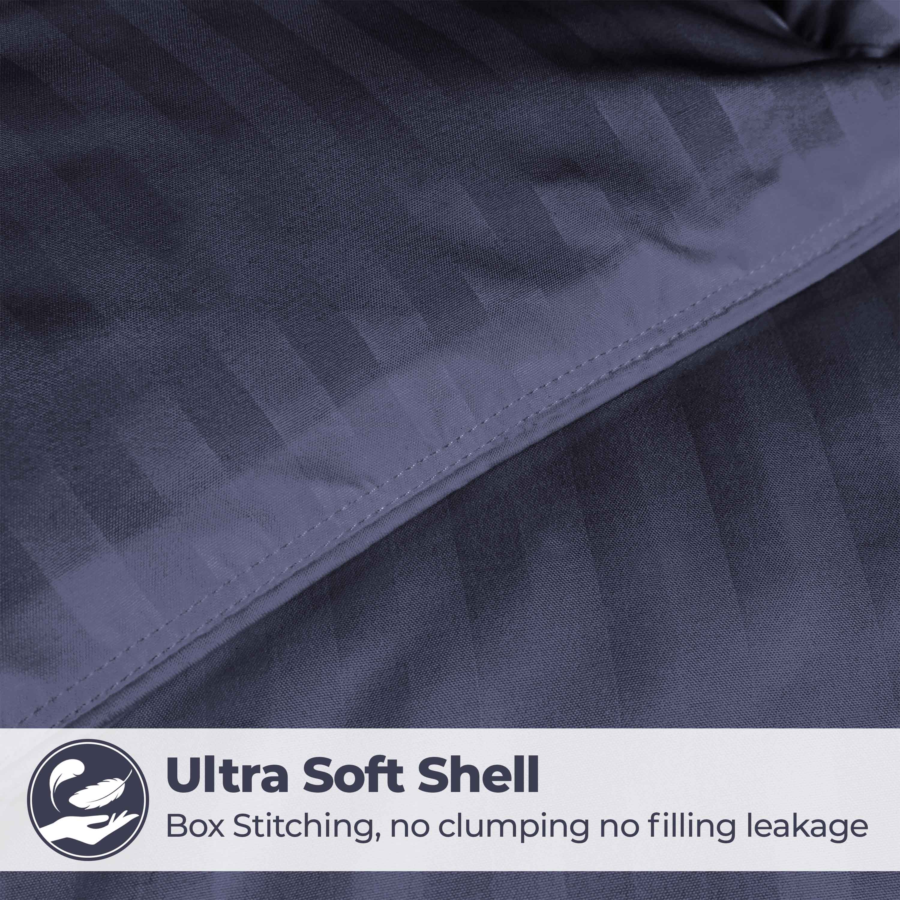 Reversible Striped Down Alternative Comforter - Soft & Lightweight All-Season Bedding for Cozy Sleep - Perfect for Bedrooms, Guest Rooms & Dorm Rooms