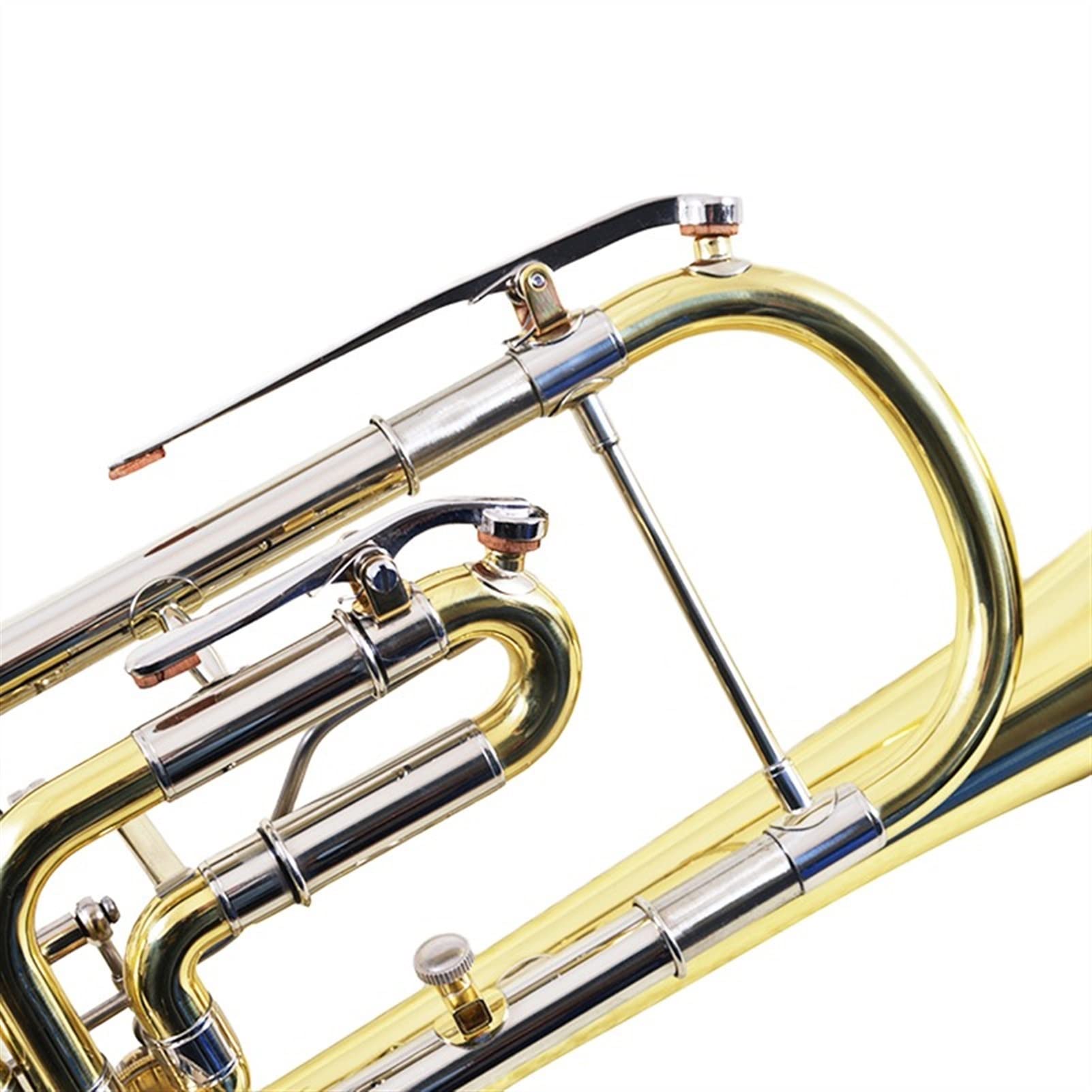 Professional Bb Flat Key Trumpet Set with 3 Rotary Valves & 3 Tones - Perfect for Beginners, Students & Band Performances