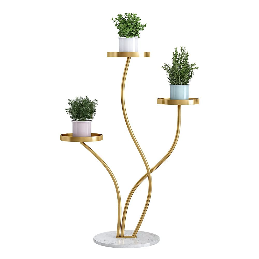 GANE Metal Standing Shelf Unit - Freestanding Plant & Flower Stand for Living Room, Bedroom, Office - Black | Space-Saving Home Decor & Storage Solution