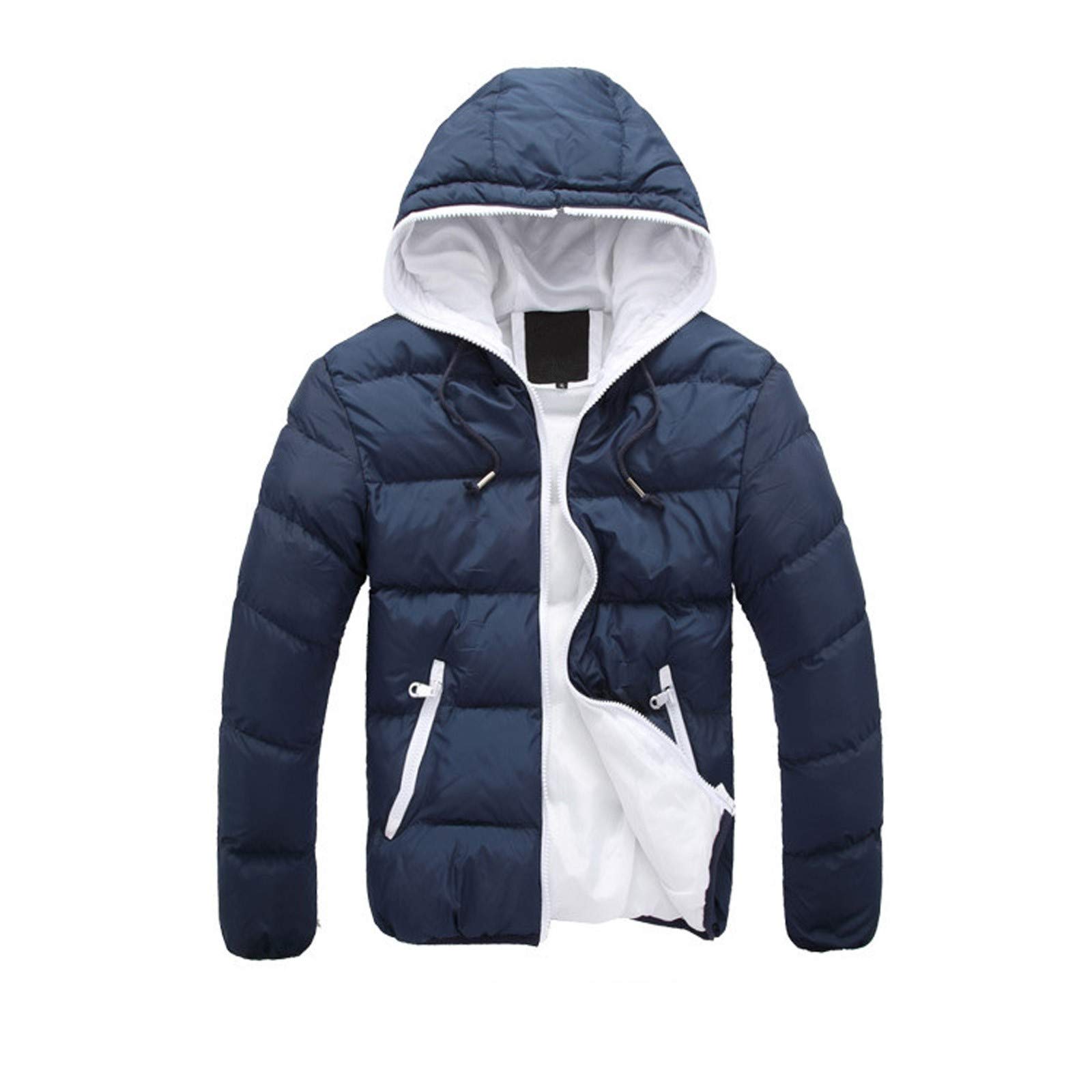 Men's Winter Zipper Hooded Jacket - Warm Cotton-Padded Casual Coat for Cold Weather | Acne Jacket Style | Perfect for Outdoor Activities & Daily Wear